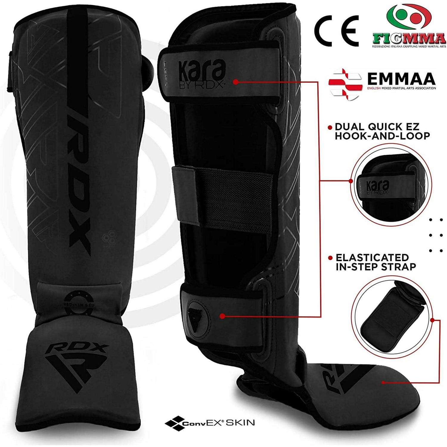 RDX Shin Guards for Kickboxing, Muay Thai and Training Pads Maya Hide Leather Kara Instep Foam Protection - Image 4