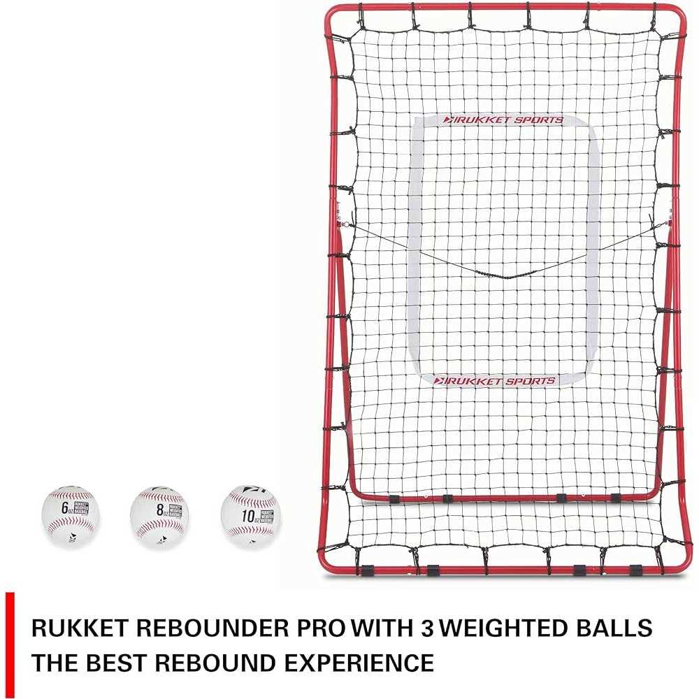 Rukket Sports Pitch Back Baseball/Softball Rebounder Pro w/ Weighted Balls - Image 3