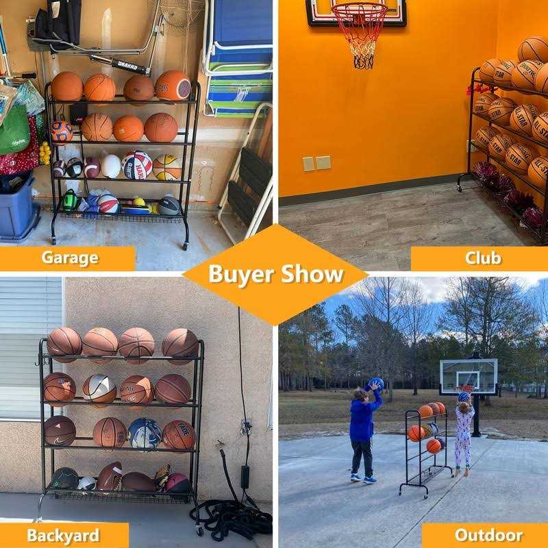 EXTCCT Basketball Rack Outdoor Rolling Basketball Shooting Training Stand,Sports Equipment Storage with Wheels - Image 4