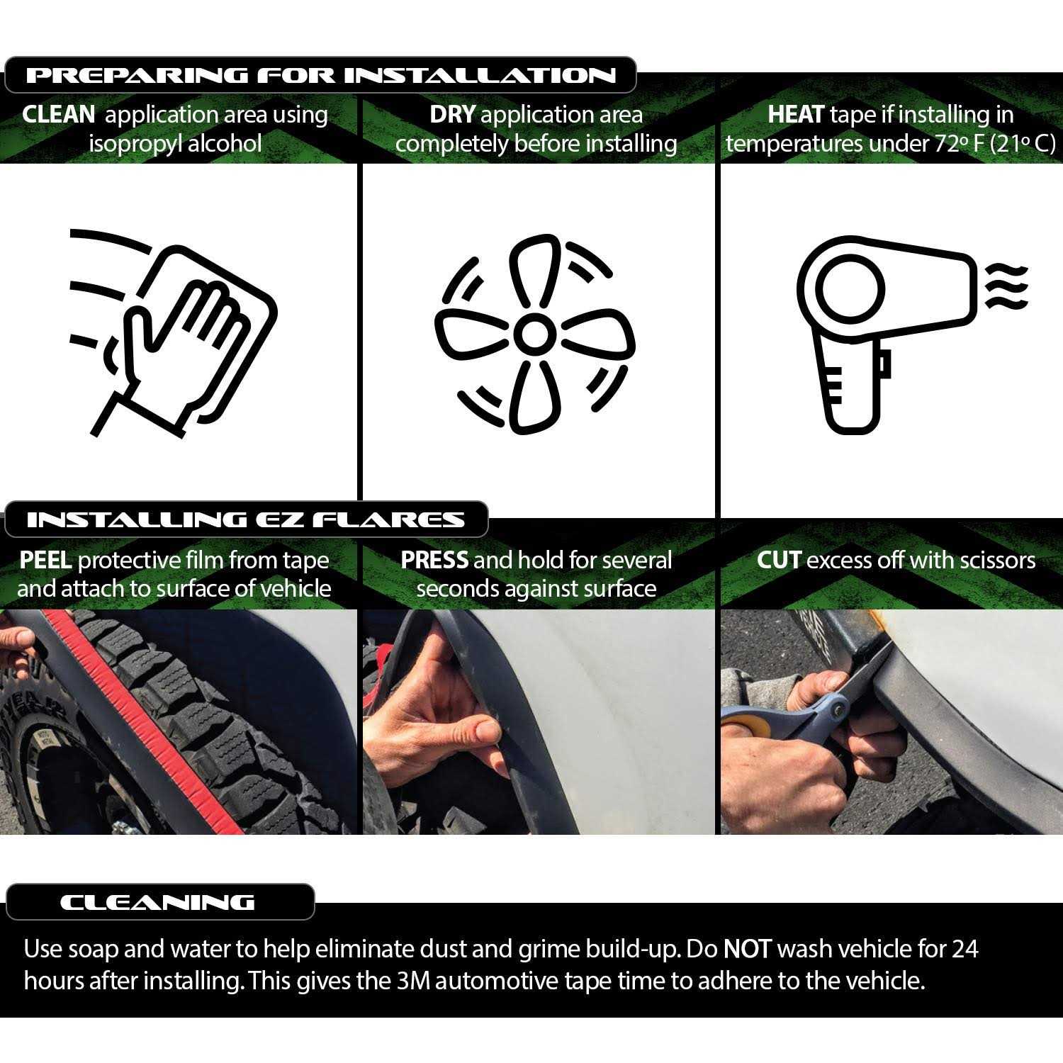 EZ Flares Universal Offroad Flexible Foam Rubber Fender Flares 1-inch Extension - Image 3