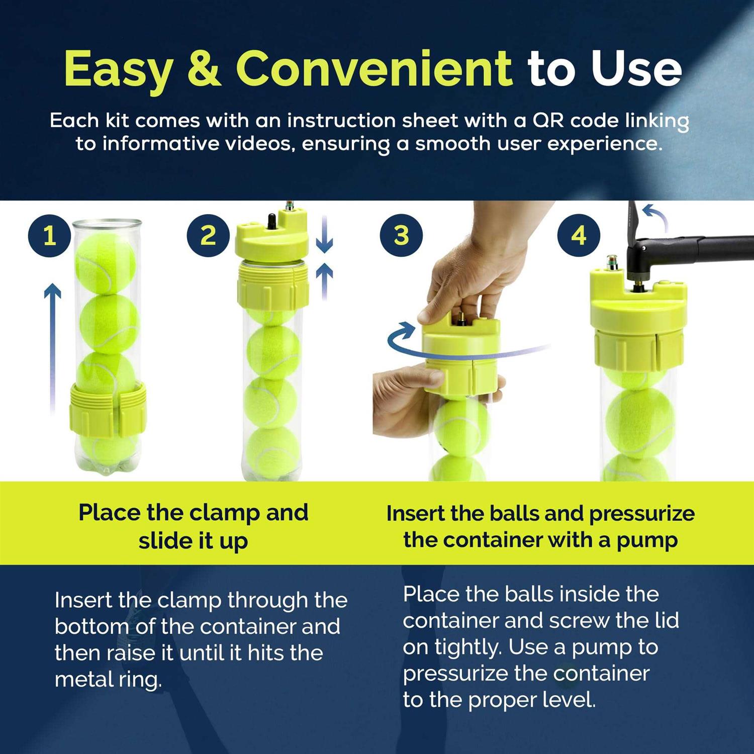 Ball RESCUER Tennis/Padel Ball Life Extender – Converts Plastic Tennis/Padel Ball Containers to a 30 psi Ball Pressurizer – Needs a Bicycle Pump to - Image 5