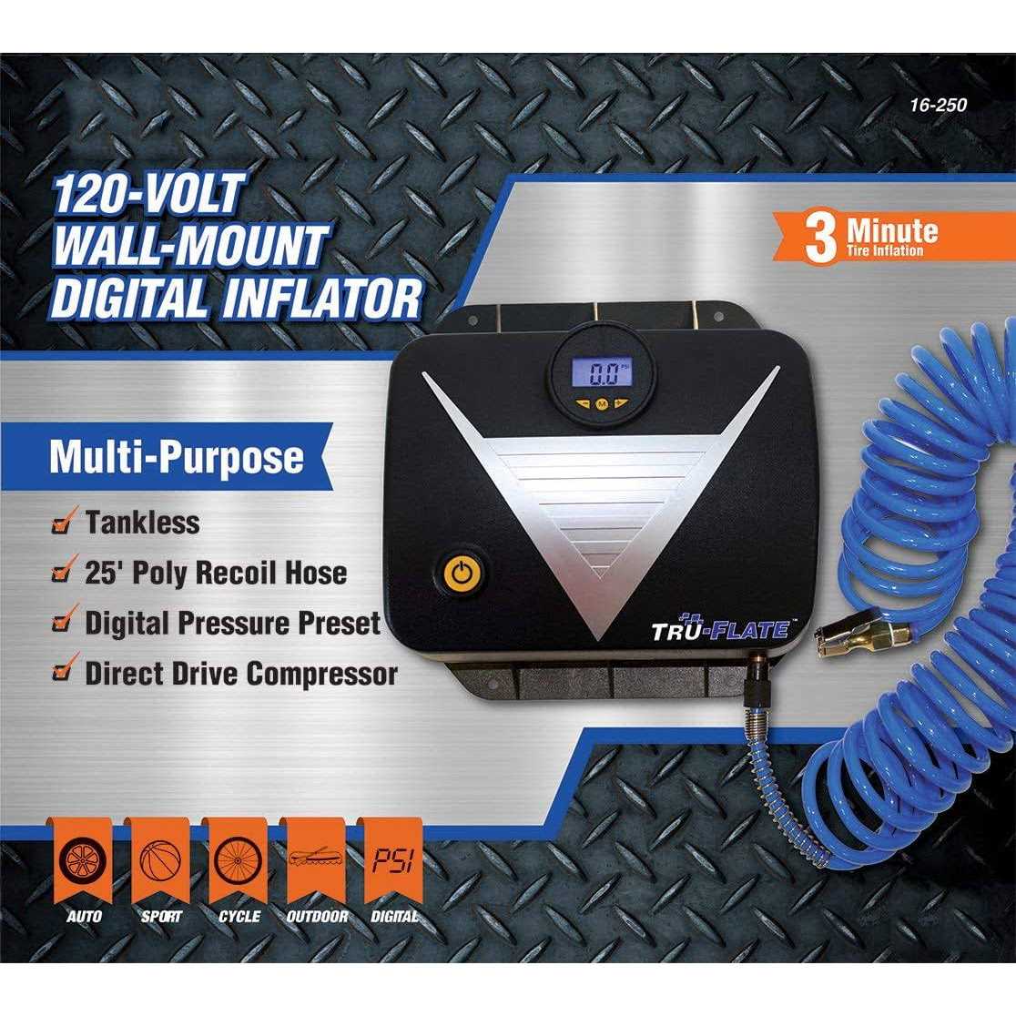 Tru-Flate 16-250 Inflator 120v Tankless Wall Mount - Image 5