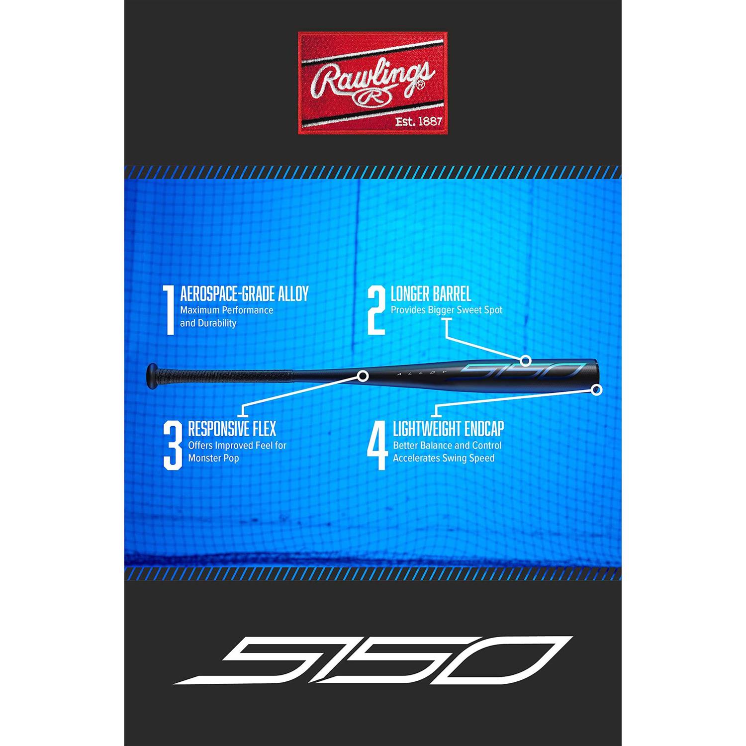 Rawlings 2021 5150 BBCOR Baseball Bat - Image 3
