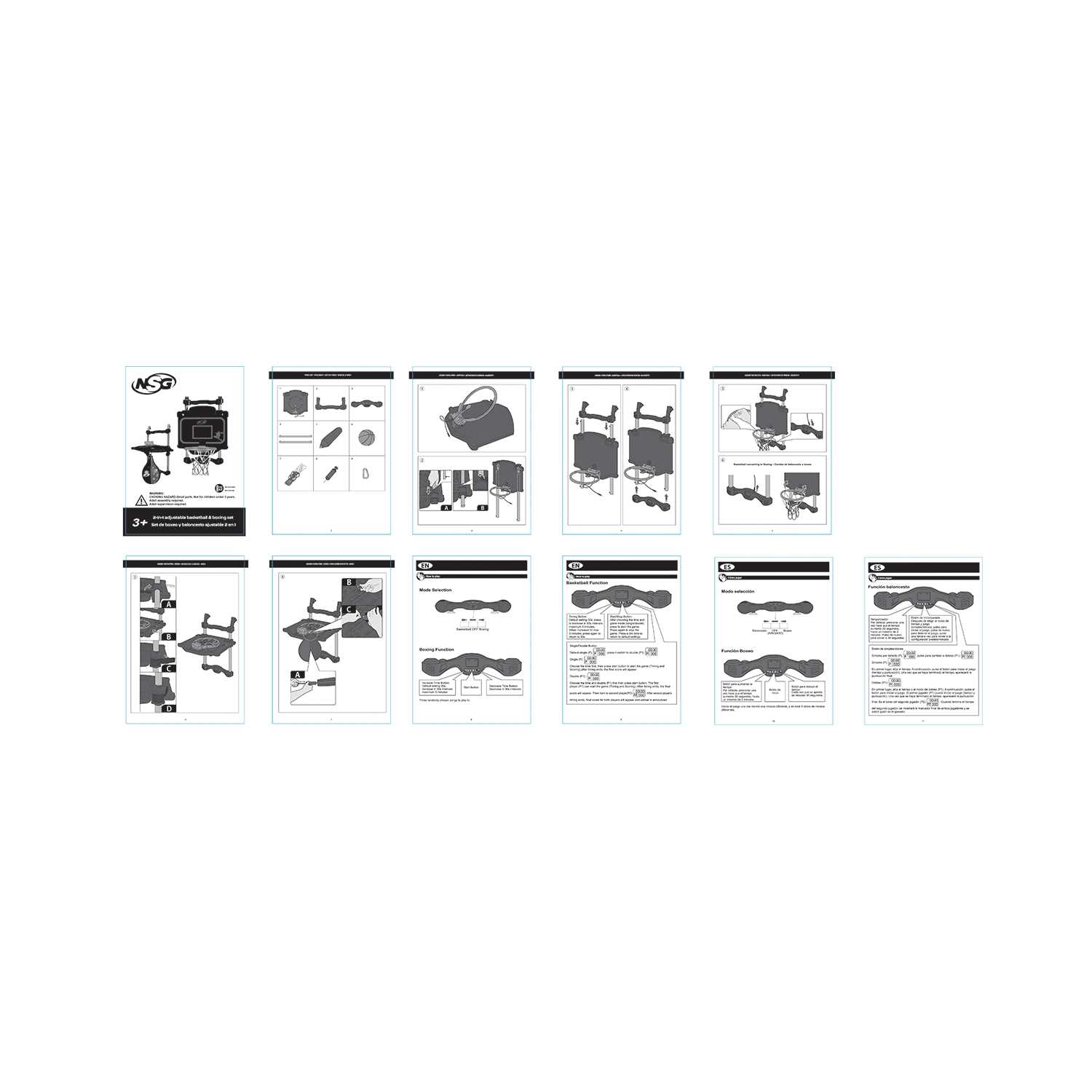 NSG Over the Door Basketball & Boxing Combo - Image 3