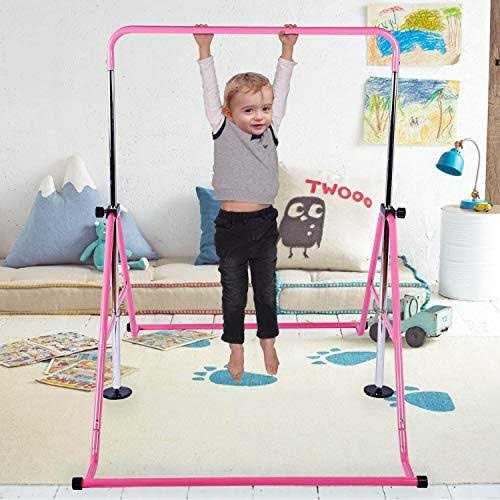 Tepemccu Expandable Gymnastics Bars,Adjustable Height Gymnastic Horizontal Bars,Junior Training Bar Children Folding Training Monkey Bars for Kids - Image 5