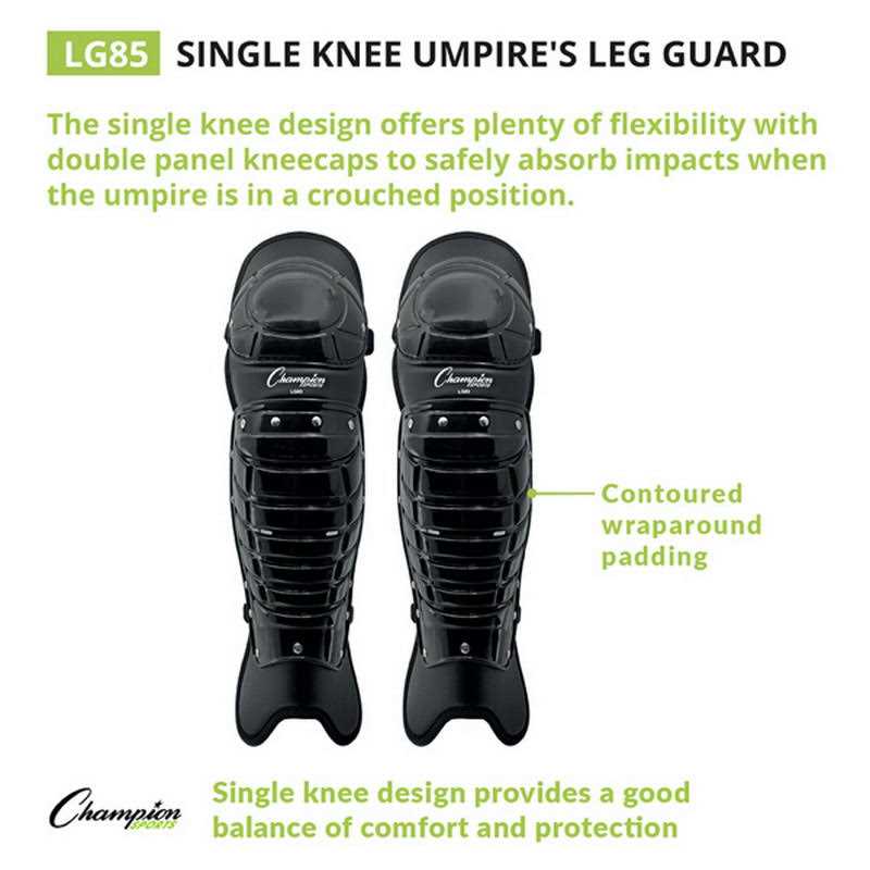 Champion Sports Single Knee Umpire Leg Guard - Image 3
