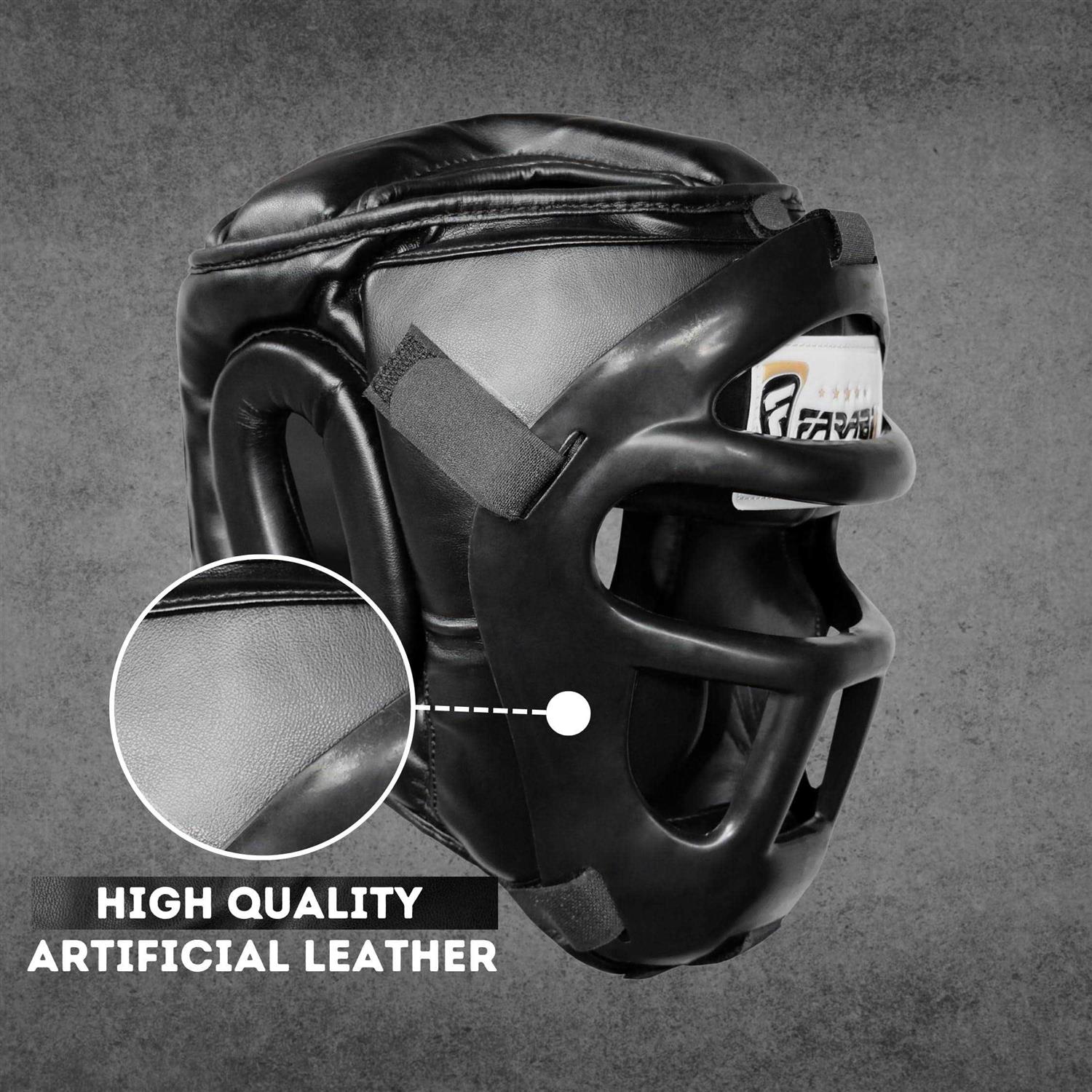 Farabi Sports Boxing Headgear Grill Head Guard MMA Training Kickboxing Sparring Gear Removable Front Bar Gril - Image 4