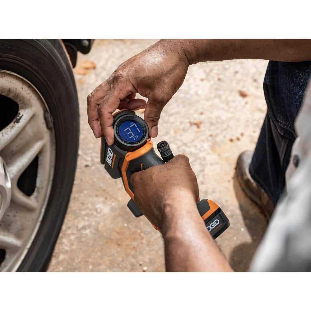 RIDGID 18V Cordless Digital Inflator Kit with 2.0 Ah Battery and Charger R87044KN - Image 4