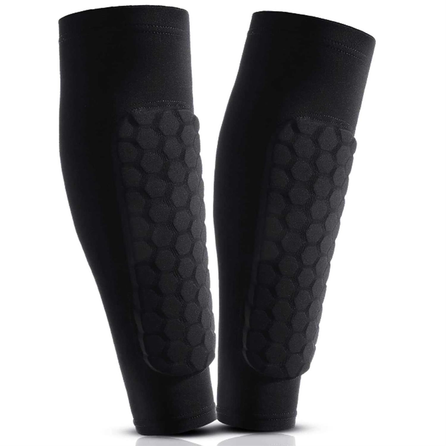 BOPEAN 2Pcs Soccer Shin Guards Pads for Kids Youth Adult Calf Sleeve Compression with Honeycomb Pads Support for Football Baseball Taekwondo Boxing - Image 3