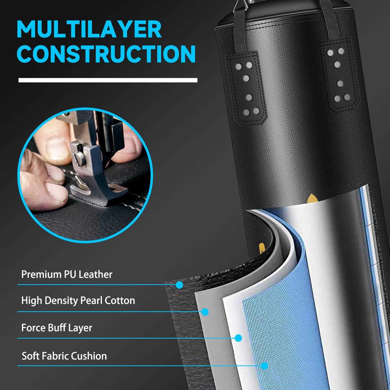 Mr Boxing King Punching Bag Set for Adults 4ft Heavy Boxing Bag Set 80 Lb Capacity - Image 3