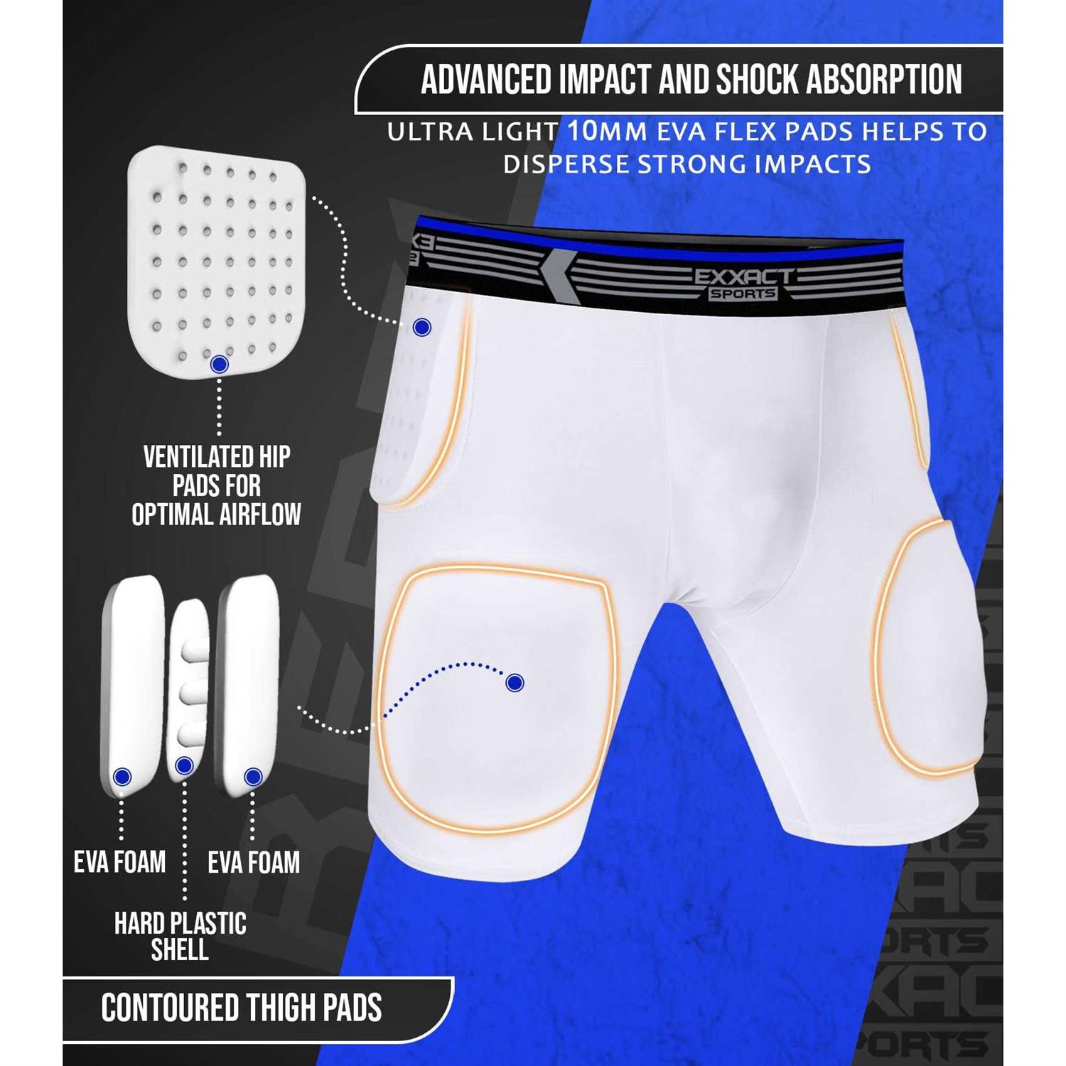 Exxact Sports 5-Pad Adult Football Girdle for Men - Image 5