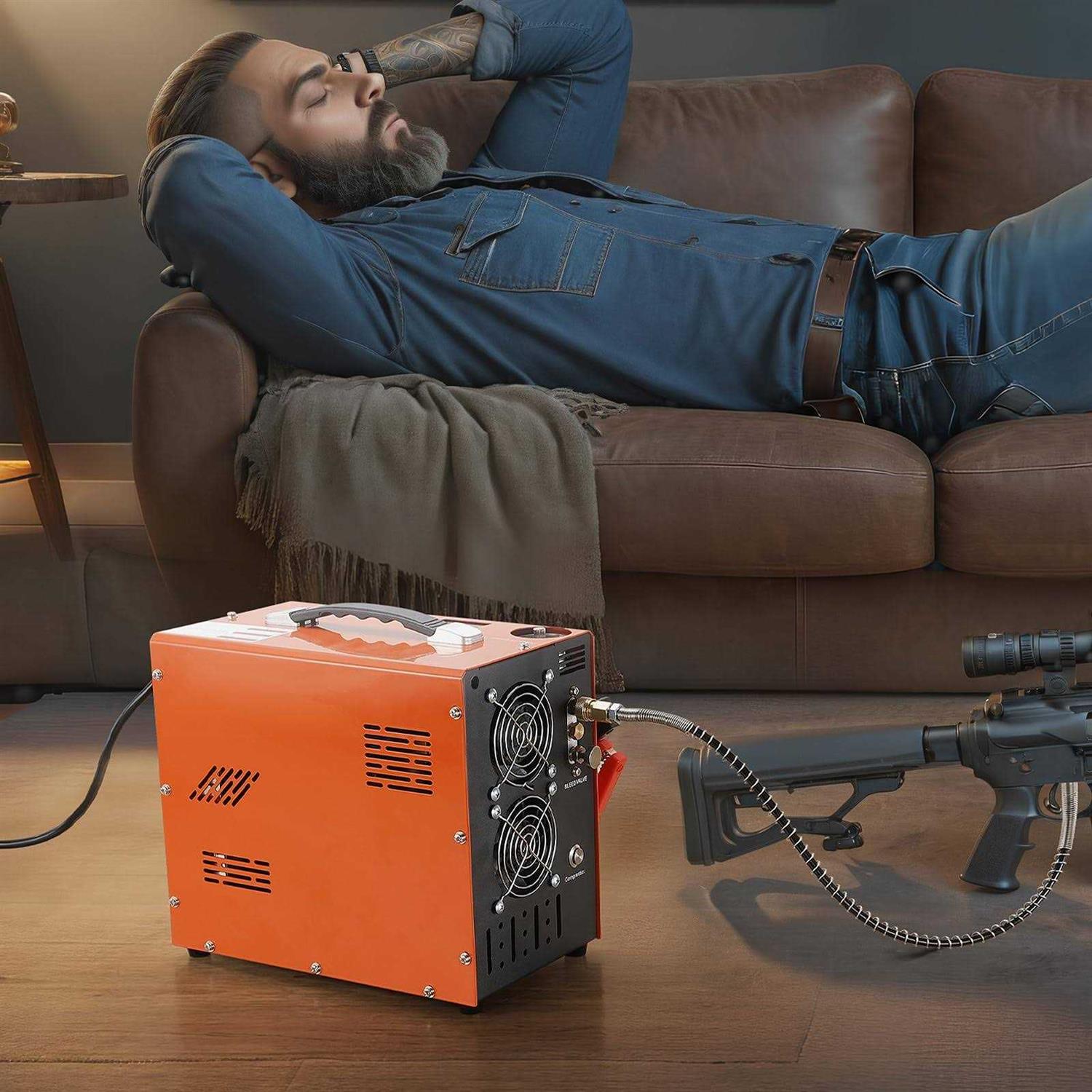 VEVOR PCP Air Compressor 4500PSI/30Mpa Portable PCP Airgun Compressor with Built-in Power Converter QQGYCQJ350WZ3ADMYV1 - Image 5