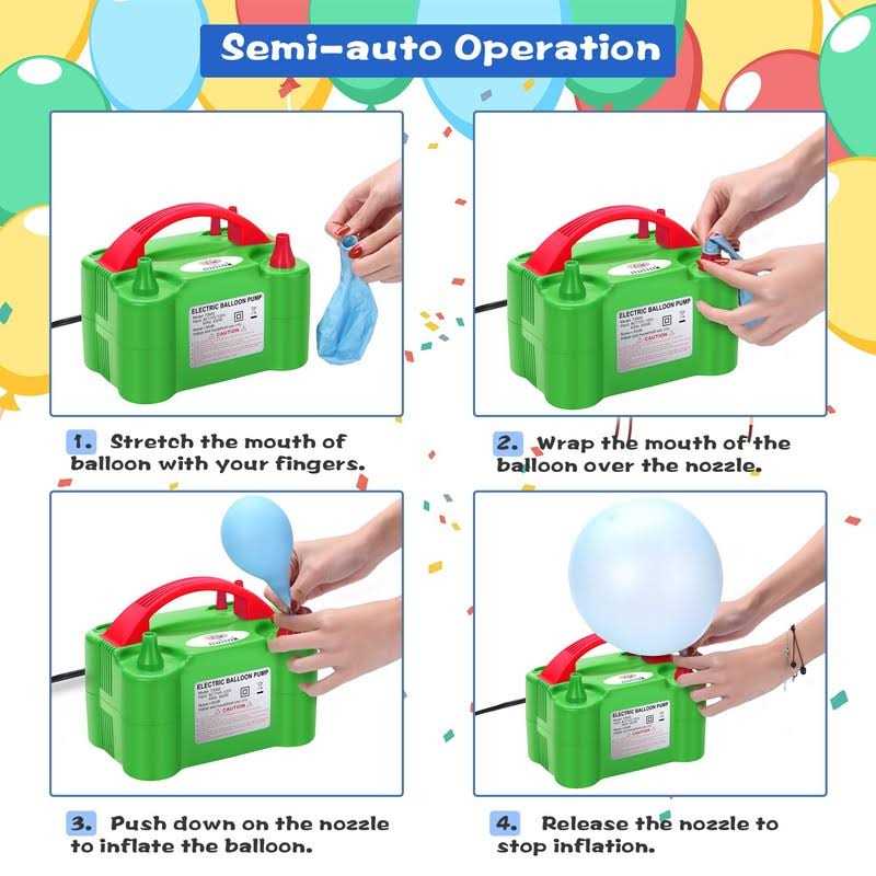 NuLink Electric Portable Dual Nozzle Balloon Blower Pump Inflation for Decoration - Image 4