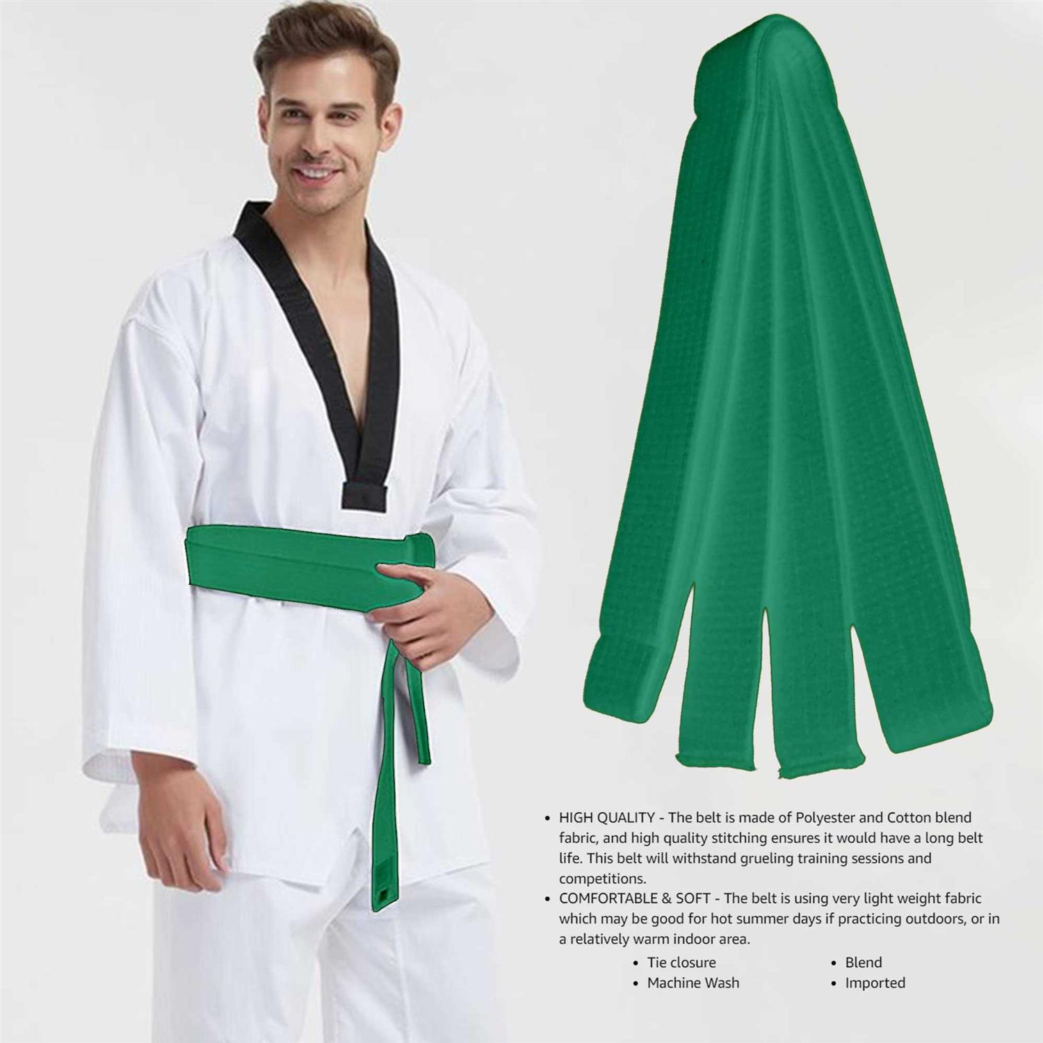 Hithop 8.6ft Long Soft Belt for Martial Arts Karate Taekwondo Judo Black - Image 4