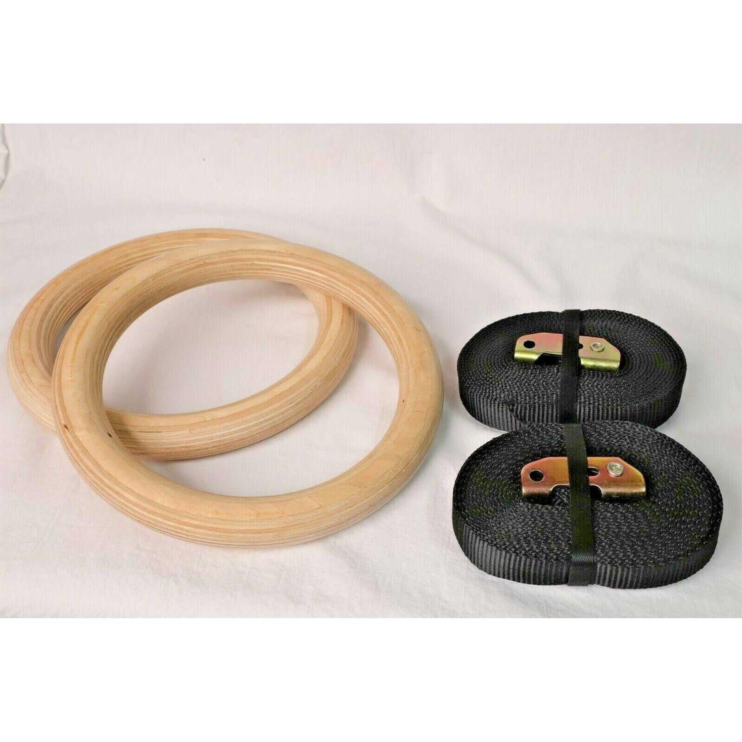 Nexpro Wood Gymnastic Ring Olympic Strength Training Gym Rings Wooden - Image 5