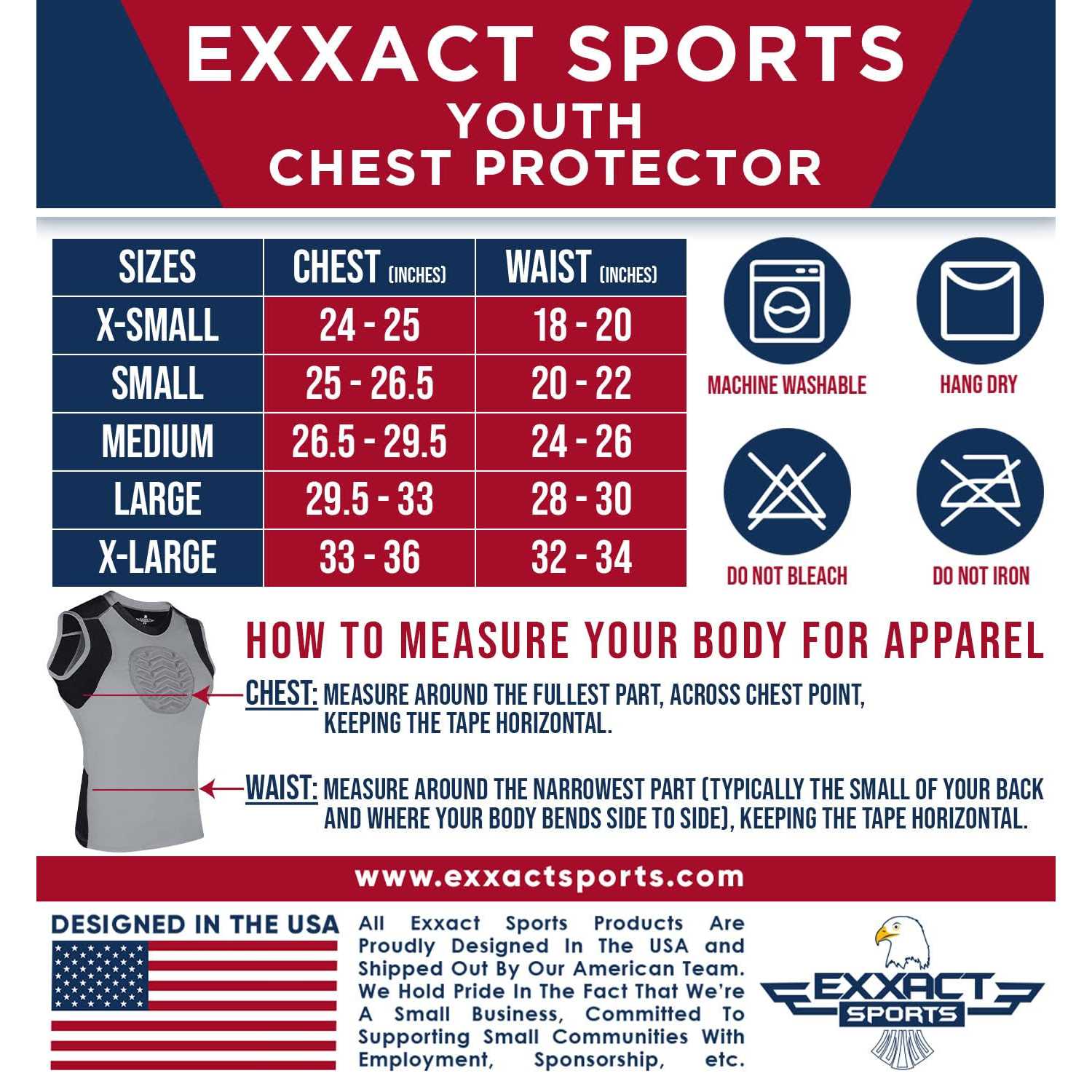 Exxact Sports Youth Baseball Chest Protector Padded Sternum Chest Guard - Image 5