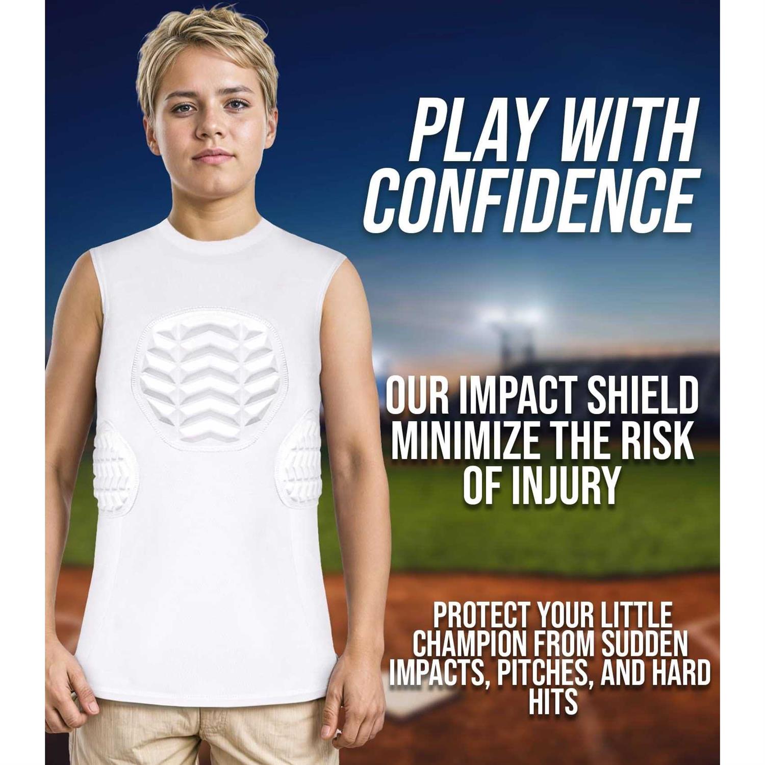 Exxact Sports Youth Baseball Chest Protector Padded Sternum Chest Guard - Image 3