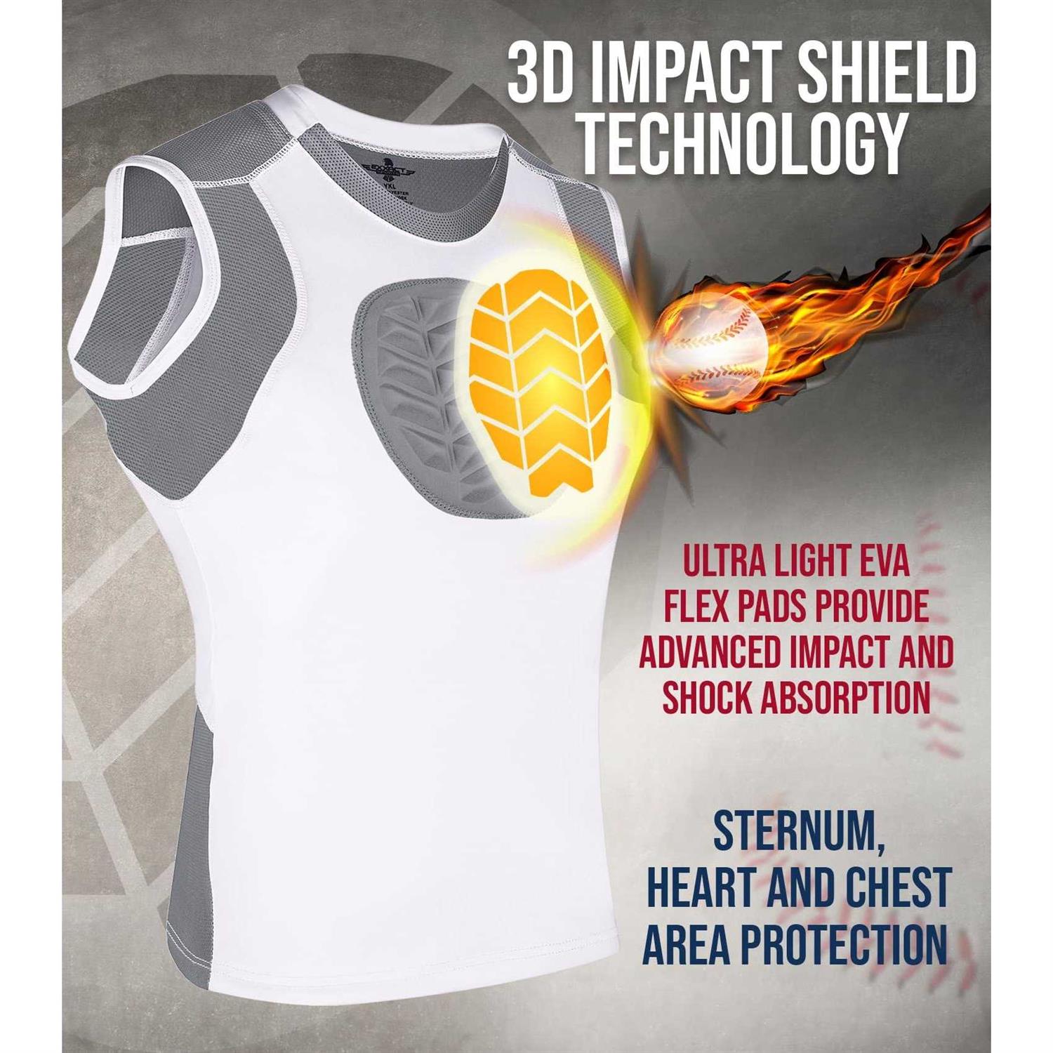 Exxact Sports Youth Baseball Chest Protector Padded Sternum Chest Guard - Image 4