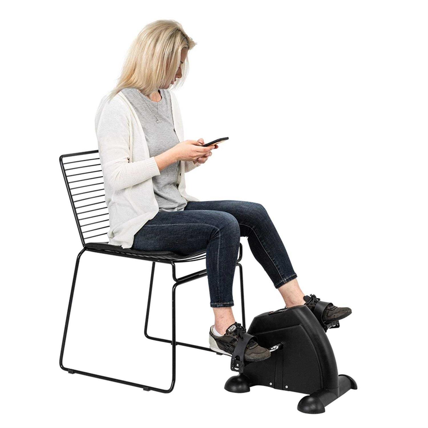 Mini Exercise Bike,Under Desk Bike Pedal Exerciser Portable Foot Cycle Arm & Leg Peddler Machine with LCD Screen Displays - Image 4