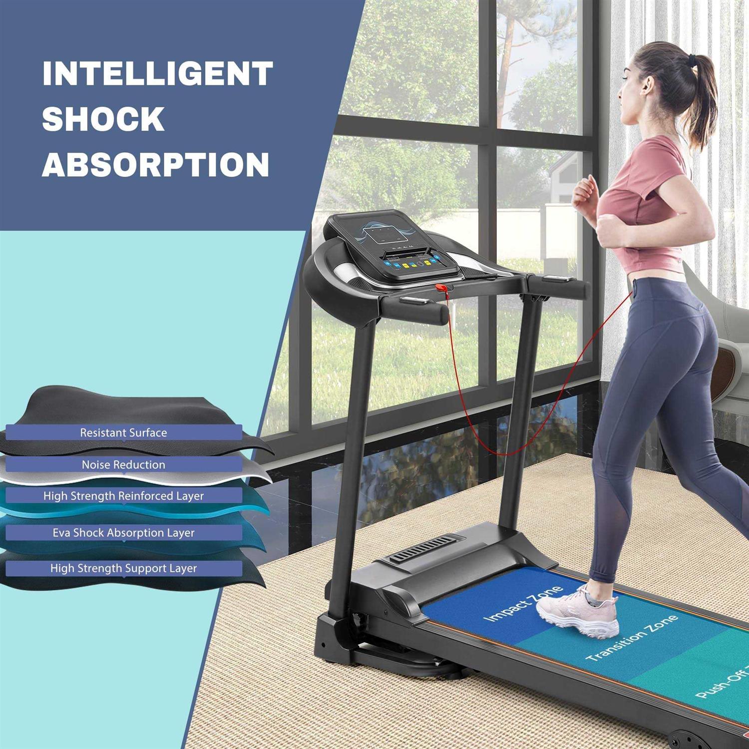 Merax Folding Electric Treadmill with Incline 2.5HP Energy Saving 12 Preset Programs Running Walking Jogging Machine for Home Office Indoor Cardio - Image 4