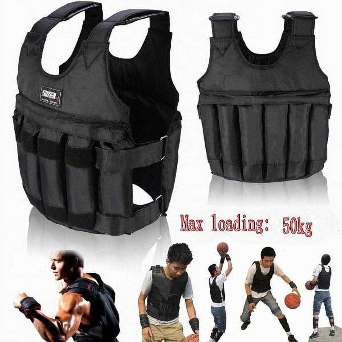 Jadeshay Weighted Vest for Men Workout Adjustable Weight Vests 20lbs/ 30lbs/ 40lbs/ 50lbs/ 100lbs Max Loading 110lbs Workout Equipment - Image 4