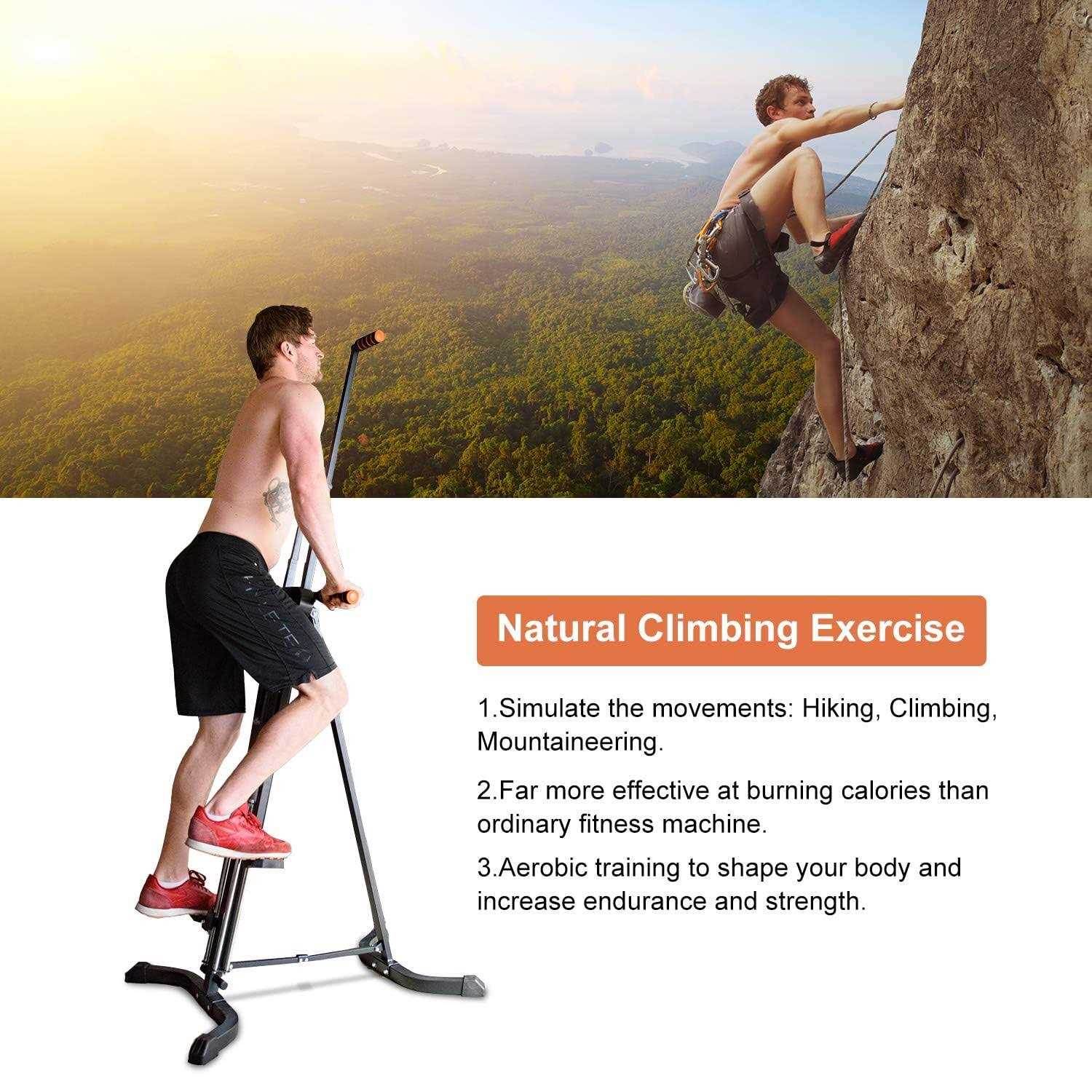 RELIFE REBUILD YOUR LIFE Vertical Climber Exercise Machine for Home Gym with 4 Metal Guide Rails Folding Exercise Climber Cardio Workout Machine 5-Level Heights Stair - Image 5