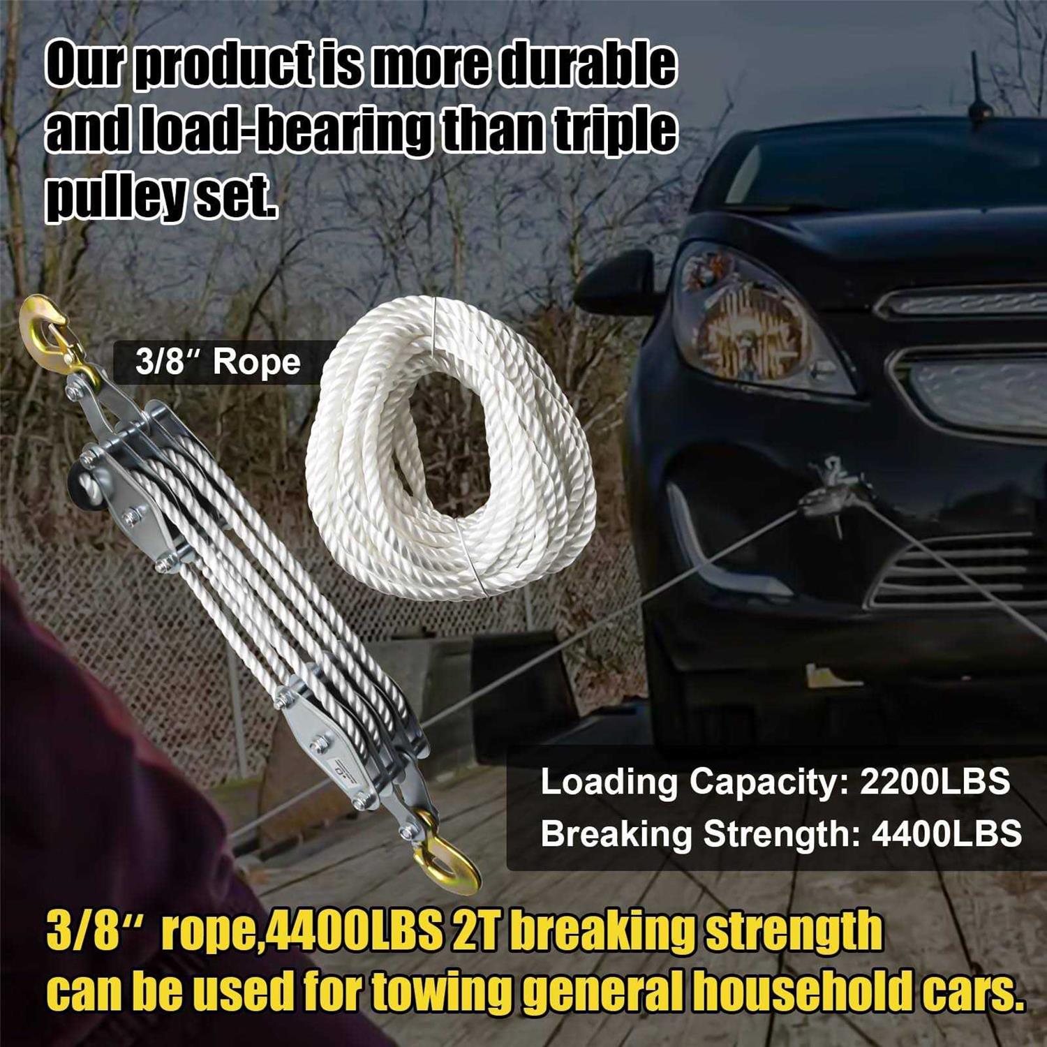 FITHOIST Block and Tackle Breaking Strength Heavy Duty Pulley Rope Pulley - Image 4