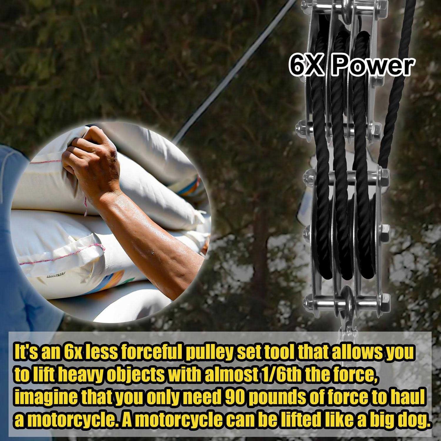 FITHOIST Block and Tackle Breaking Strength Heavy Duty Pulley Rope Pulley - Image 4