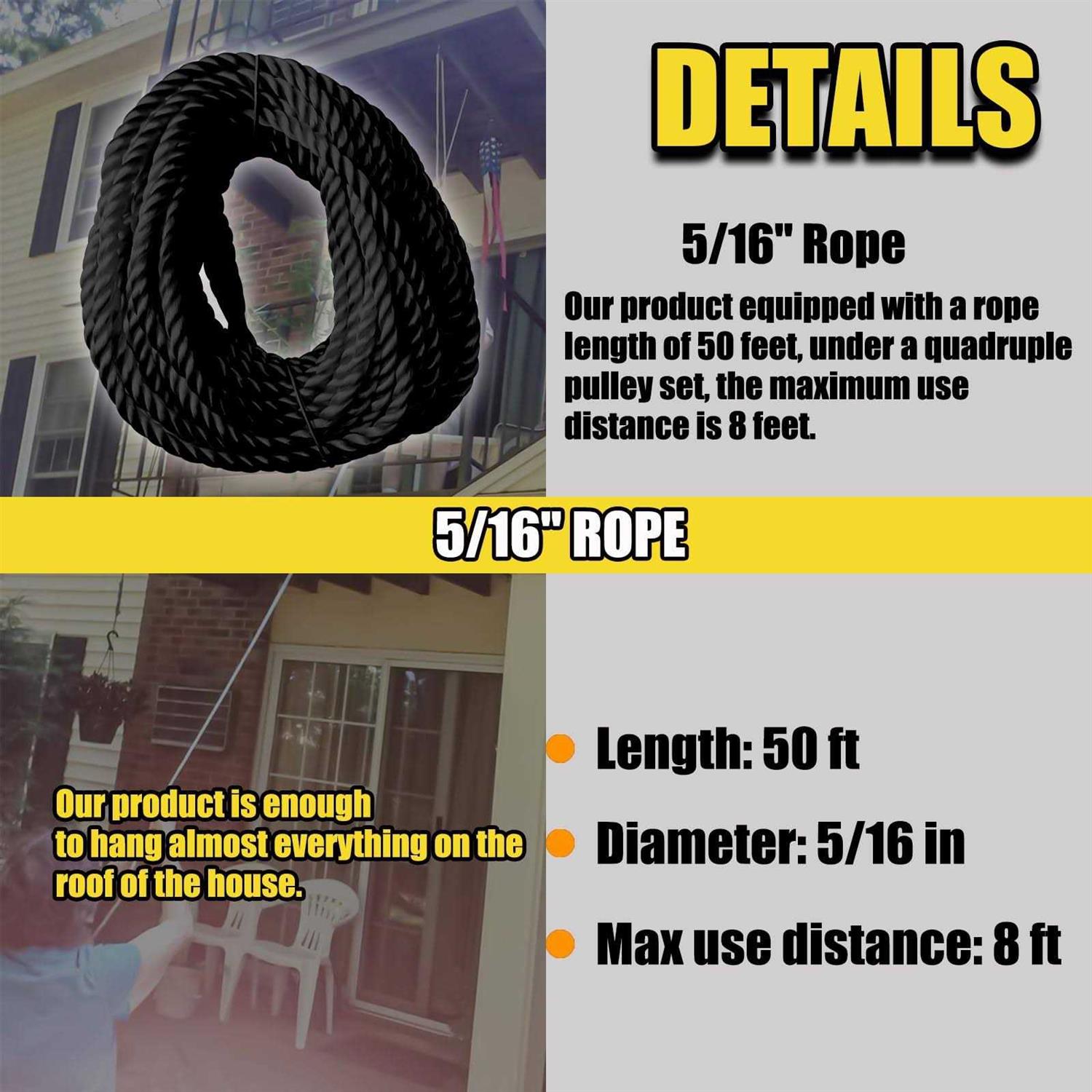 FITHOIST Block and Tackle Breaking Strength Heavy Duty Pulley Rope Pulley - Image 5