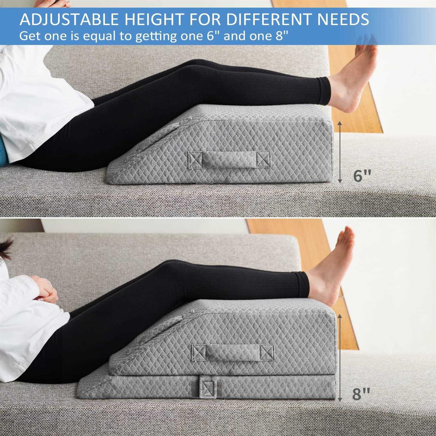 KingPavonini Adjustable Leg Elevation Pillows for Swelling Cooling Gel Memory Foam Wedge Pillows for After Surgery - Image 5