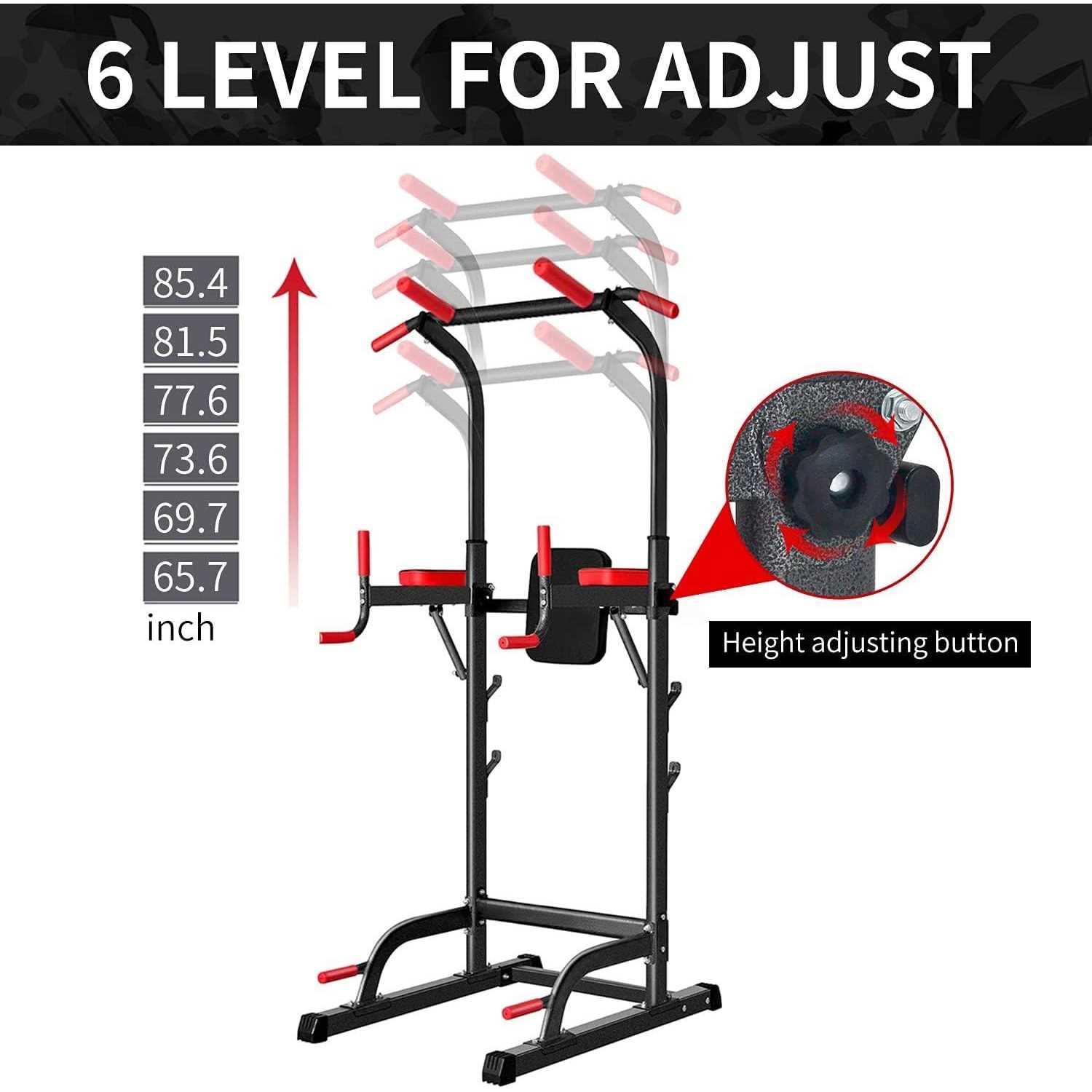 Power Tower Dip Station Pull Up Bar Station & Multi-Function Gym Equipment For Home Strength Training Adujustable Height Up to 85.5,Load 350LBS - Image 3
