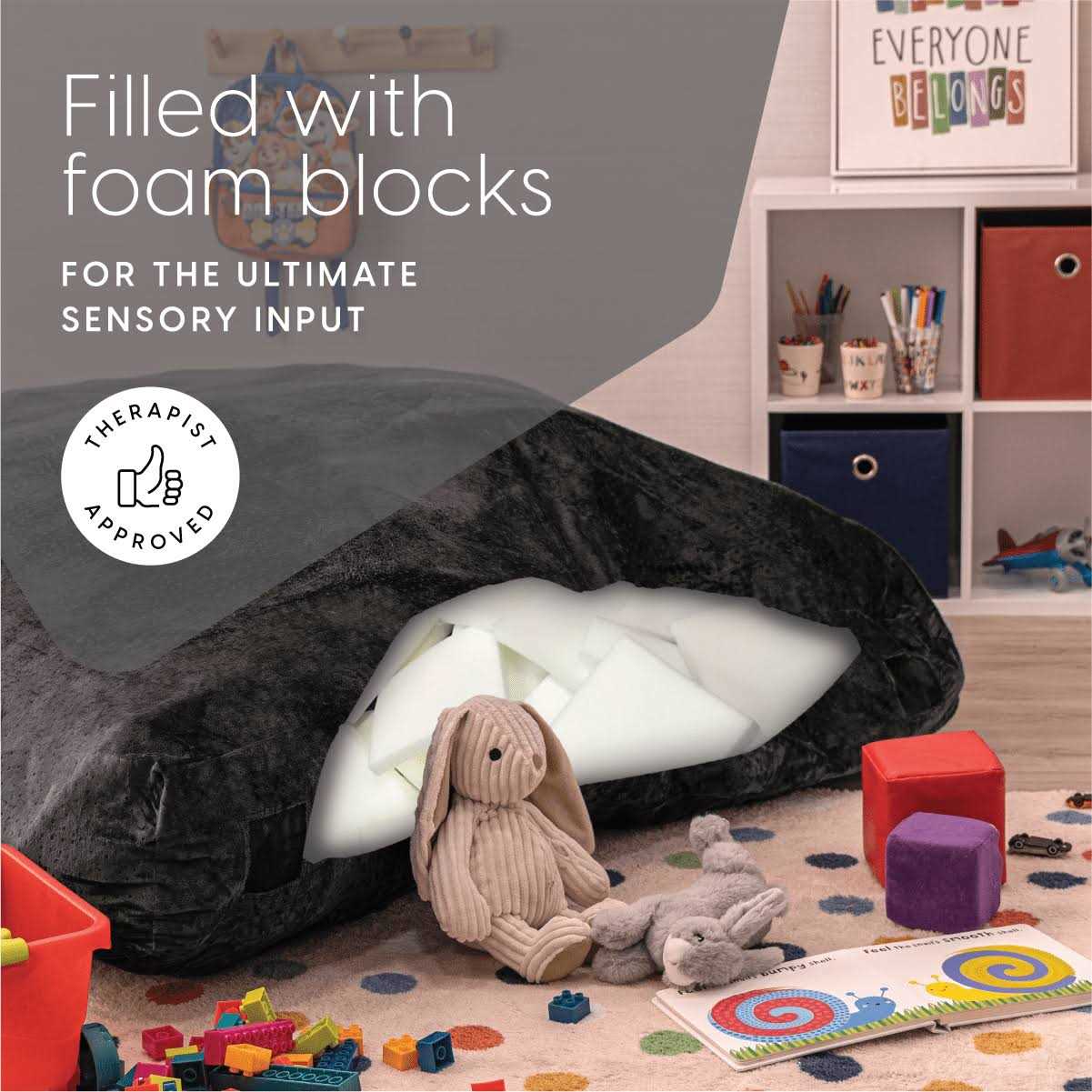 Milliard Crash Pad Sensory Pad with Foam Blocks for Kids and Adults with Washable Cover - Image 3