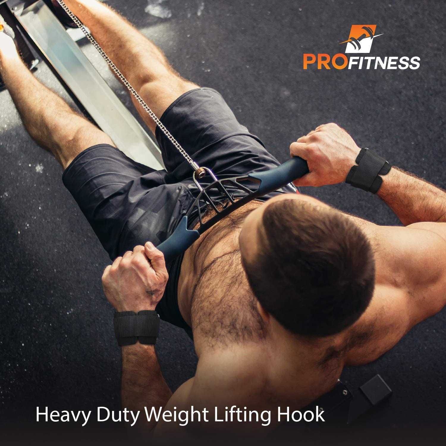 ProFitness Weight Lifting Hook W/Wrist Strap Heavy Duty Steel Hook for Weightlifting Training - Image 3