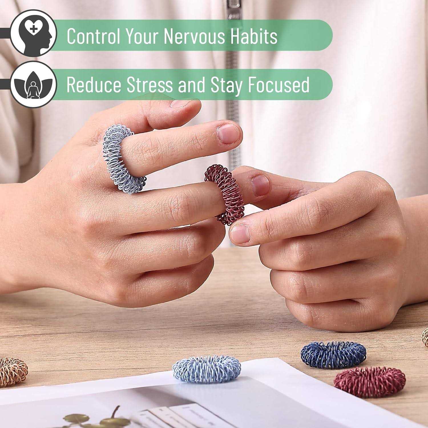 Mr. Pen Spiky Sensory Rings 10 Pack Stress Relief Fidget Sensory Toys - Image 4