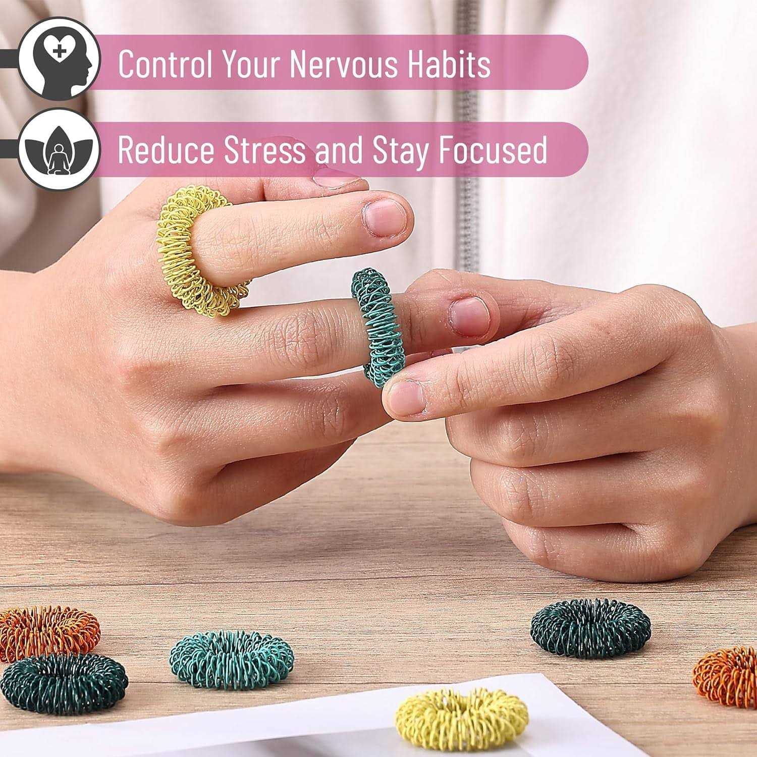 Mr. Pen Spiky Sensory Rings 10 Pack Stress Relief Fidget Sensory Toys - Image 5