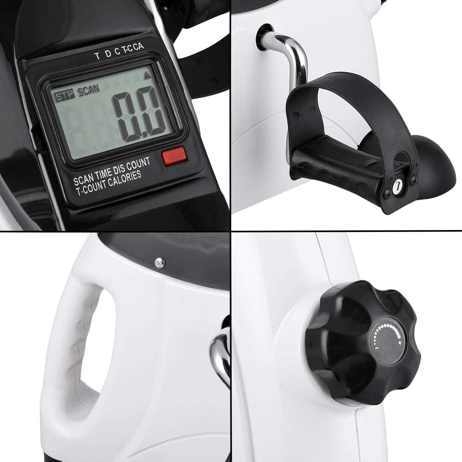 Mini Exercise Bike himaly Under Desk Bike Pedal Exerciser Portable Foot Cycle Arm & Leg Peddler Machine with LCD Screen Displays - Image 4
