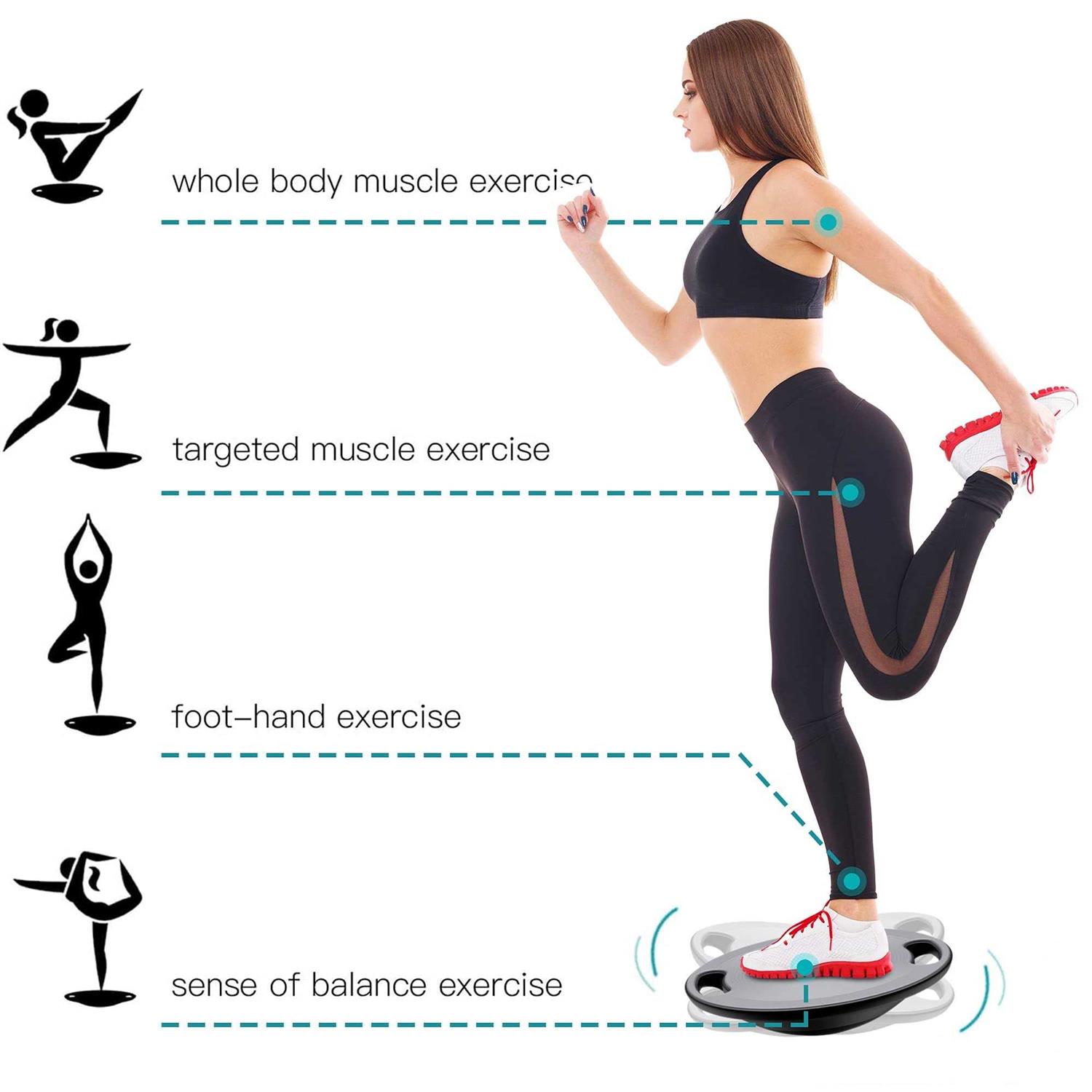 EVERYMILE Wobble Balance Board Exercise Balance Stability Trainer Portable Balance Board with Handle for Workout Core Trainer Physical Therapy & Gym - Image 3