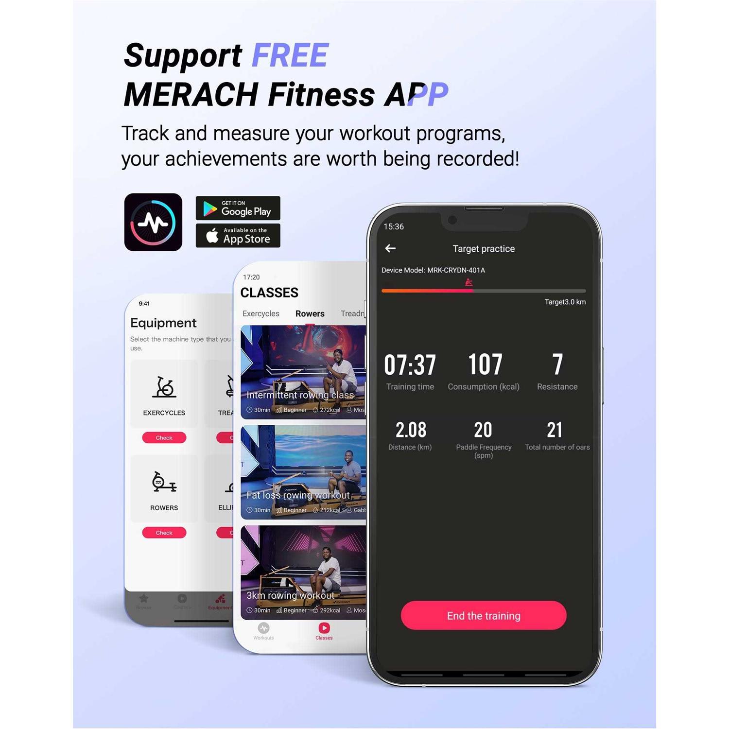 Merach Rowing Machine Magnetic Rower Machine for Home 16 Levels of Quiet Resistance - Image 5