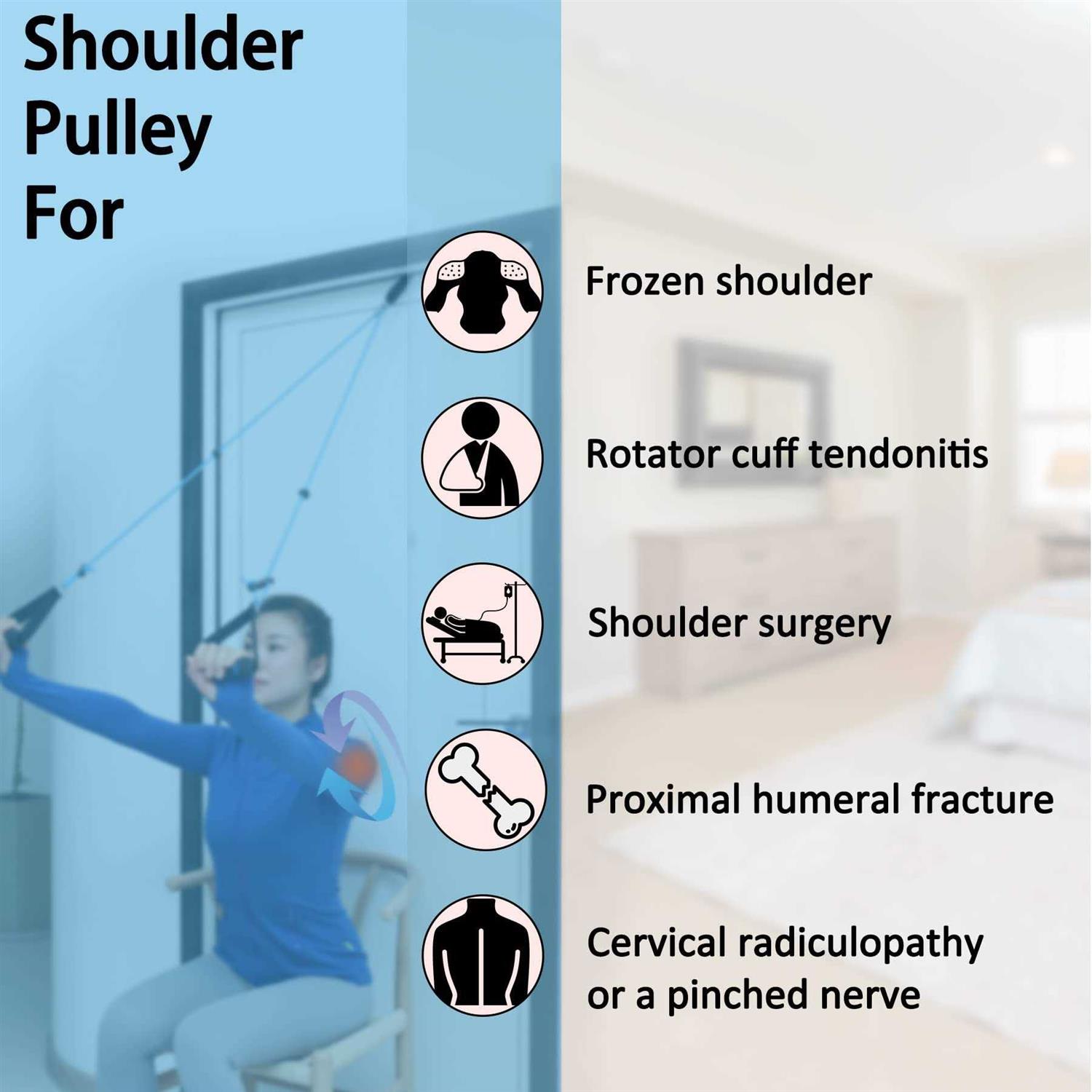 Hshbxd Shoulder Pulley Pulleys for Shoulder Rehab Over Door Exercise Pulley for Physical Therapy - Image 4