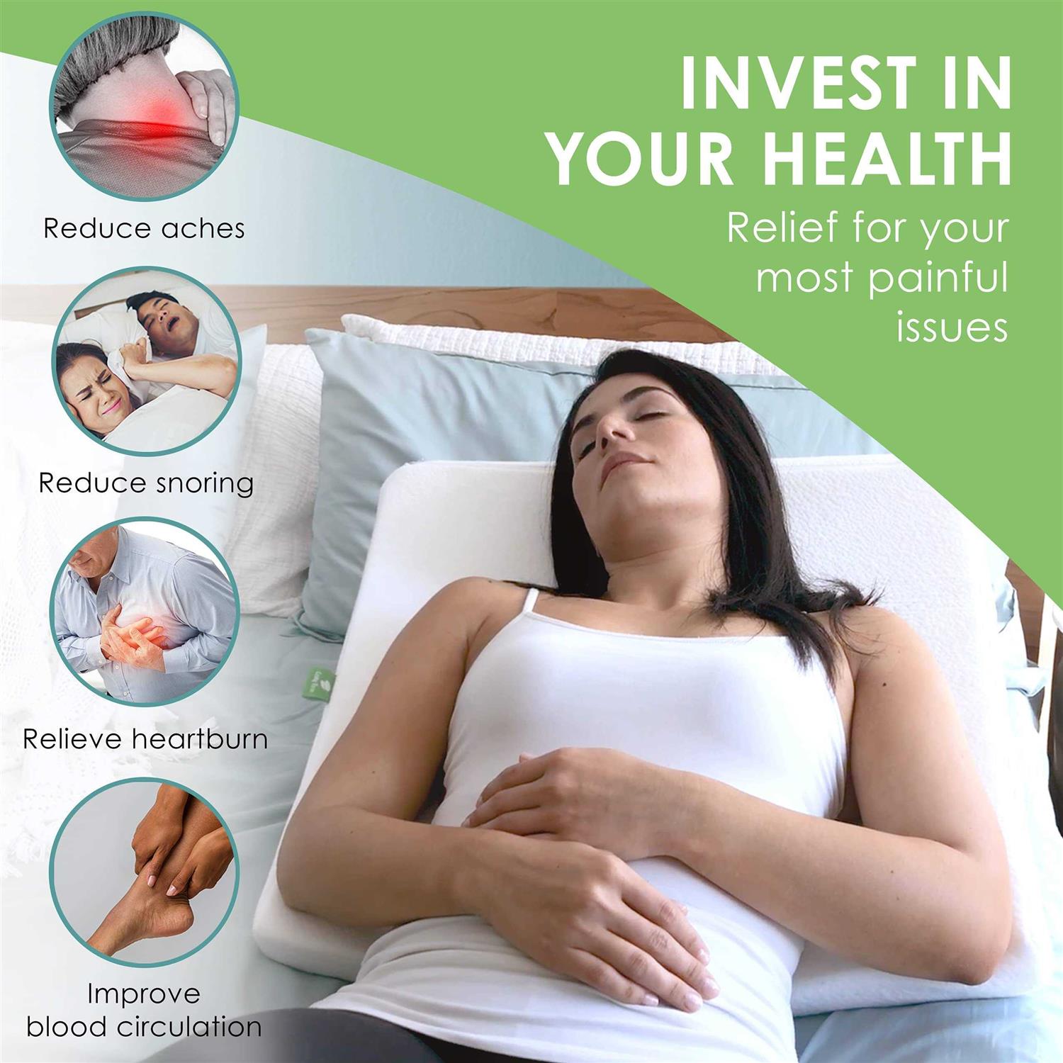 Cushy Form Bed Wedge Pillow for Sleeping Memory Foam - Image 3