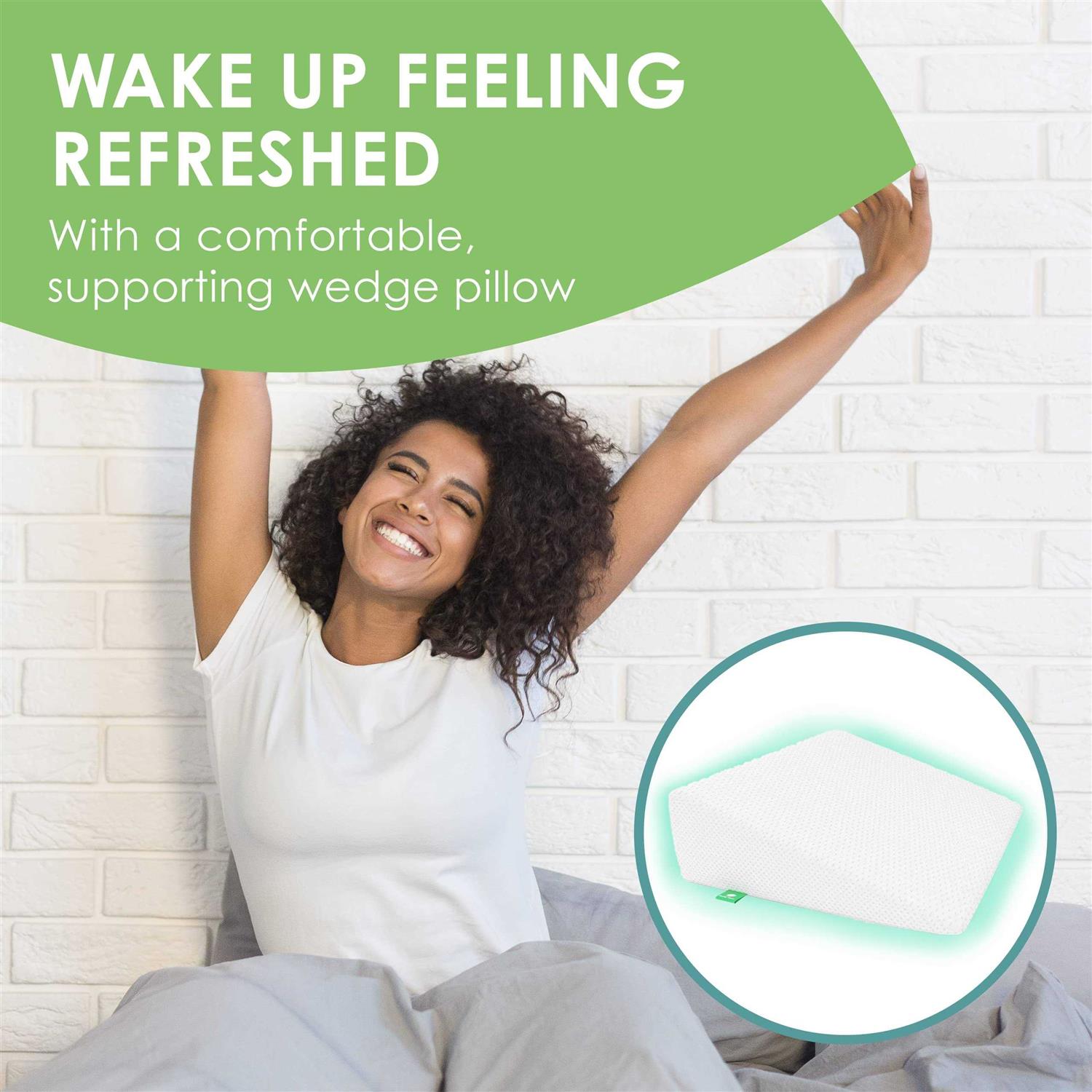 Cushy Form Bed Wedge Pillow for Sleeping Memory Foam - Image 4