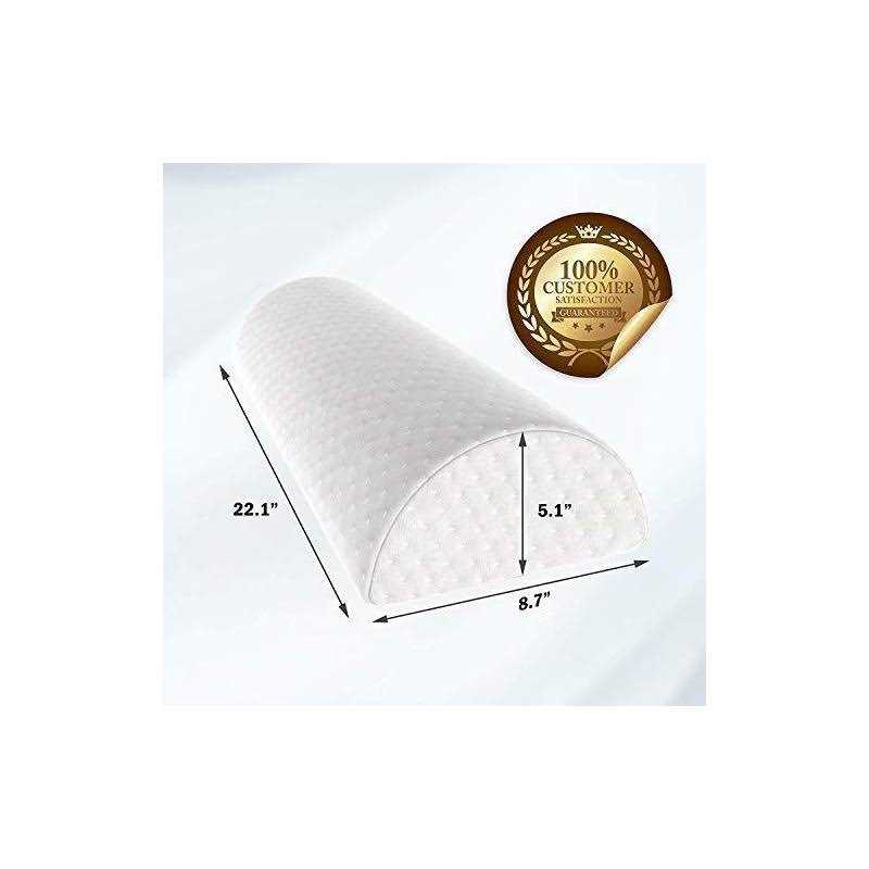 Cushy Form Bolster Pillow for Lumbar and Leg Support 22.1 x 8.7 x 5.1 Inches Half Moon Memory Foam Cushion for Stomach - Image 3