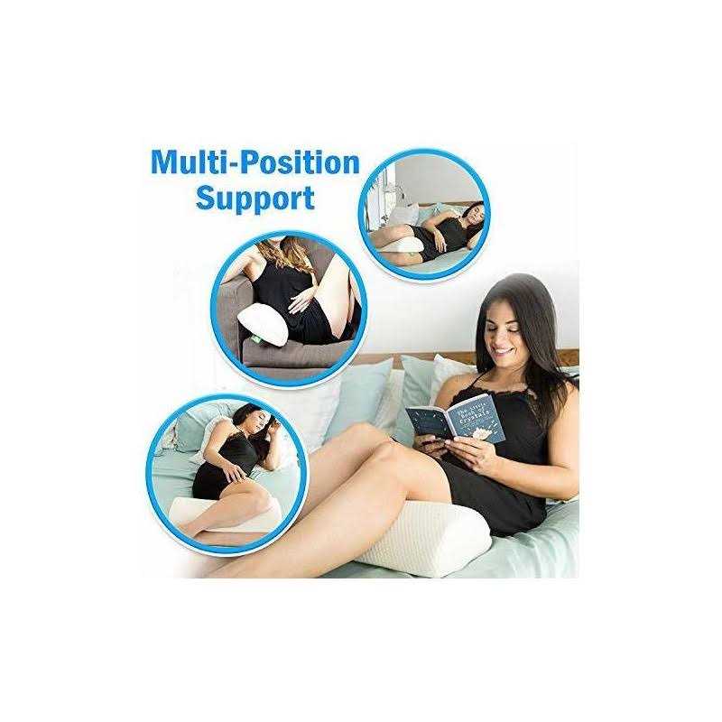 Cushy Form Bolster Pillow for Lumbar and Leg Support 22.1 x 8.7 x 5.1 Inches Half Moon Memory Foam Cushion for Stomach - Image 5