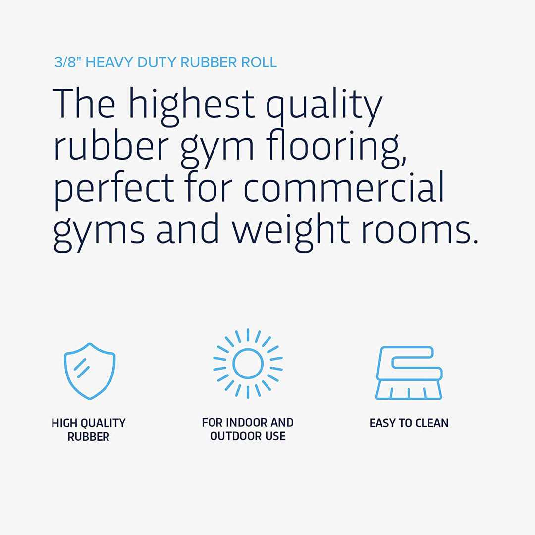 IncStores 1/4' Thick Tough Rubber Flooring Roll Flexible Recycled Rubber - Image 4