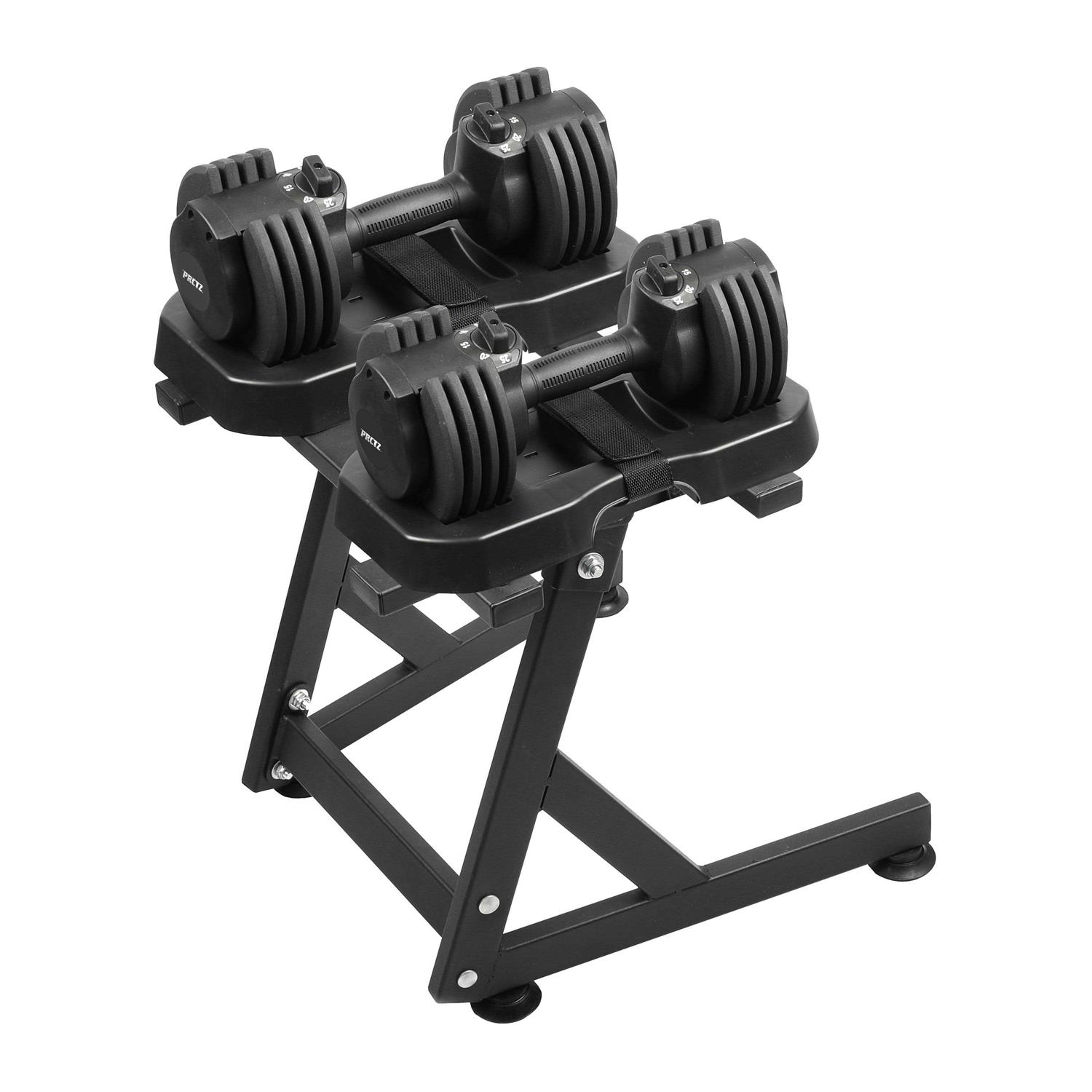 PRCTZ 5-25lb Quick Select Adjustable Dumbbell Pair with Stand - Image 4