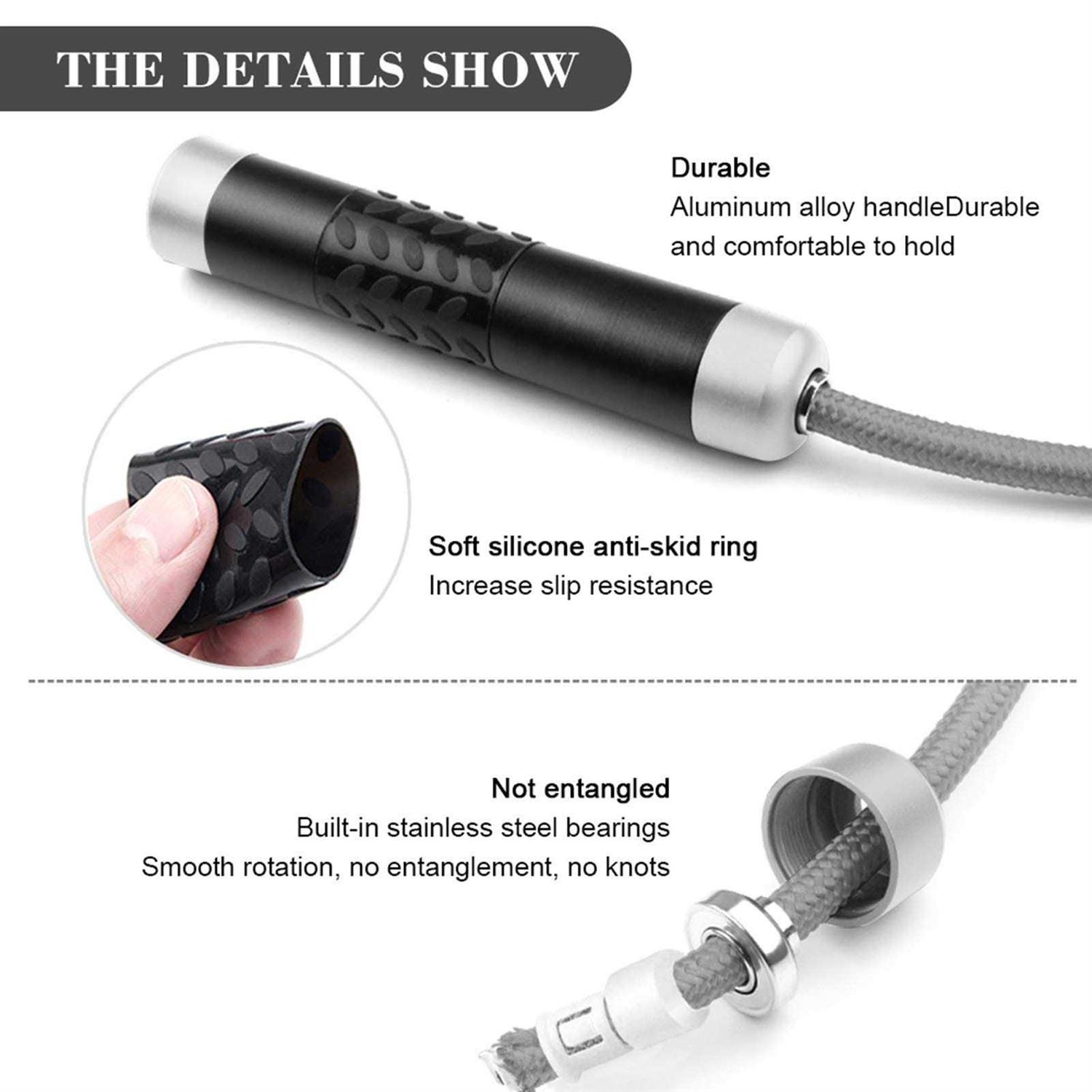 Redify Weighted Jump Rope for Workout Fitness Tangle-Free Ball Bearing Rapid Speed Skipping Rope for Mma Boxing Weight-loss,Aluminum Handle - Image 5