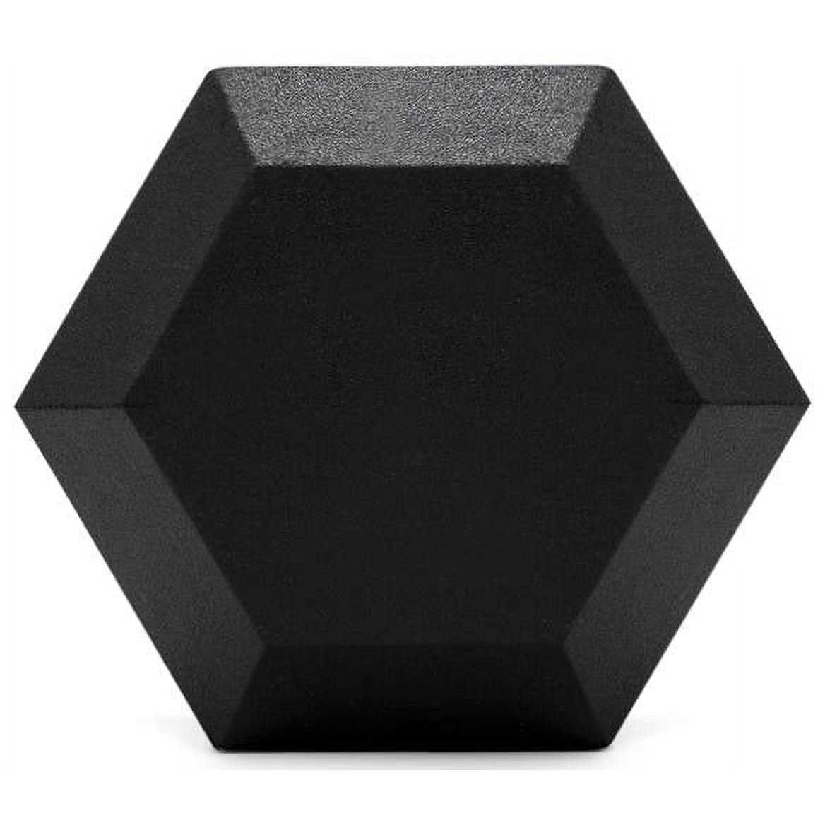 French Fitness Rubber Coated Hex Dumbbell - Image 4