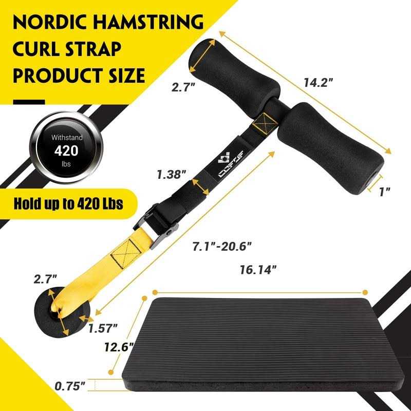Nordic Hamstring Curl Strap Holds 420 Pounds Great for Hamstring Curls - Image 4