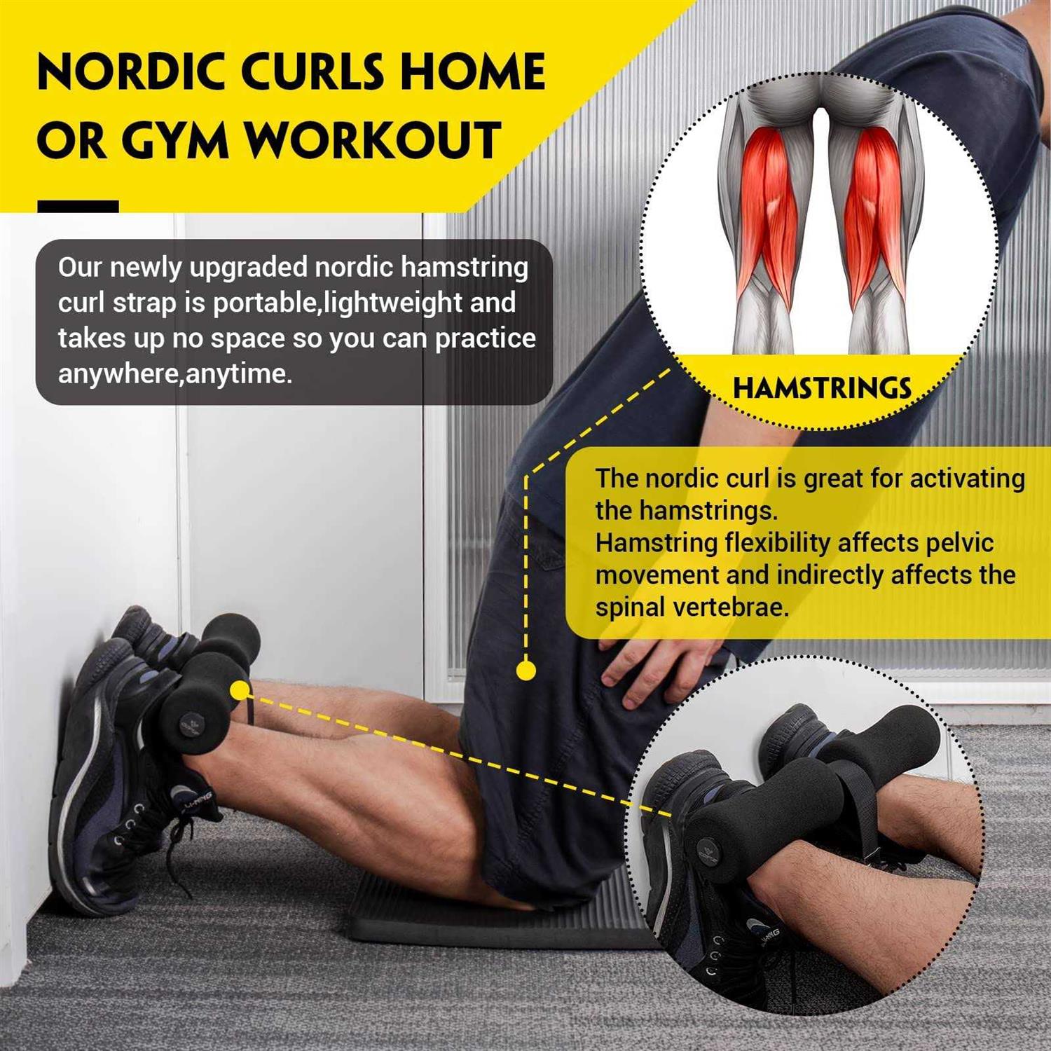 Nordic Hamstring Curl Strap Holds 420 Pounds Great for Hamstring Curls - Image 5