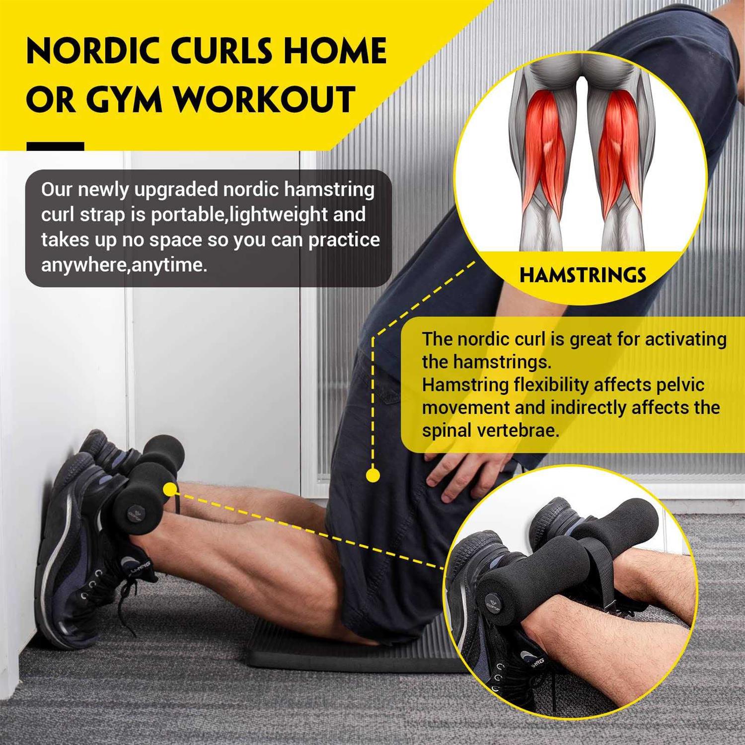 Nordic Hamstring Curl Strap Holds 420 Pounds Great for Hamstring Curls - Image 5